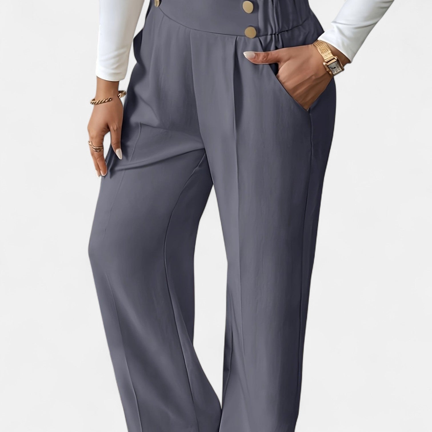 Monorez - Comfortable High-Waist Relaxed Fit Pants