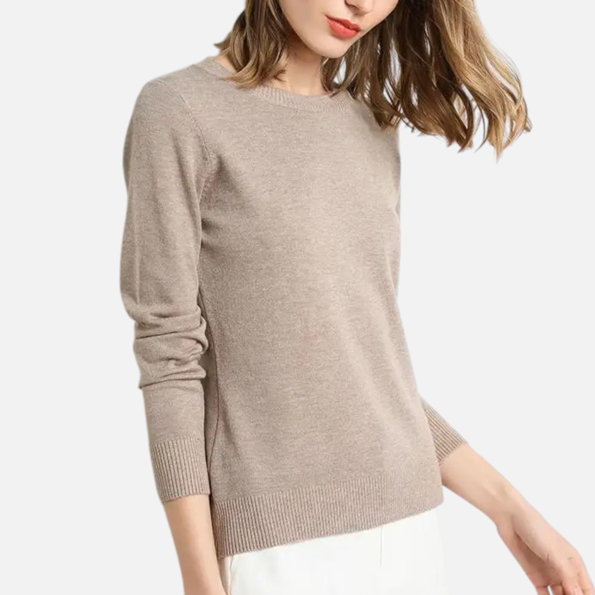 Monorez - Women’s Merino Wool Sweater – Timeless O-Neck Elegance