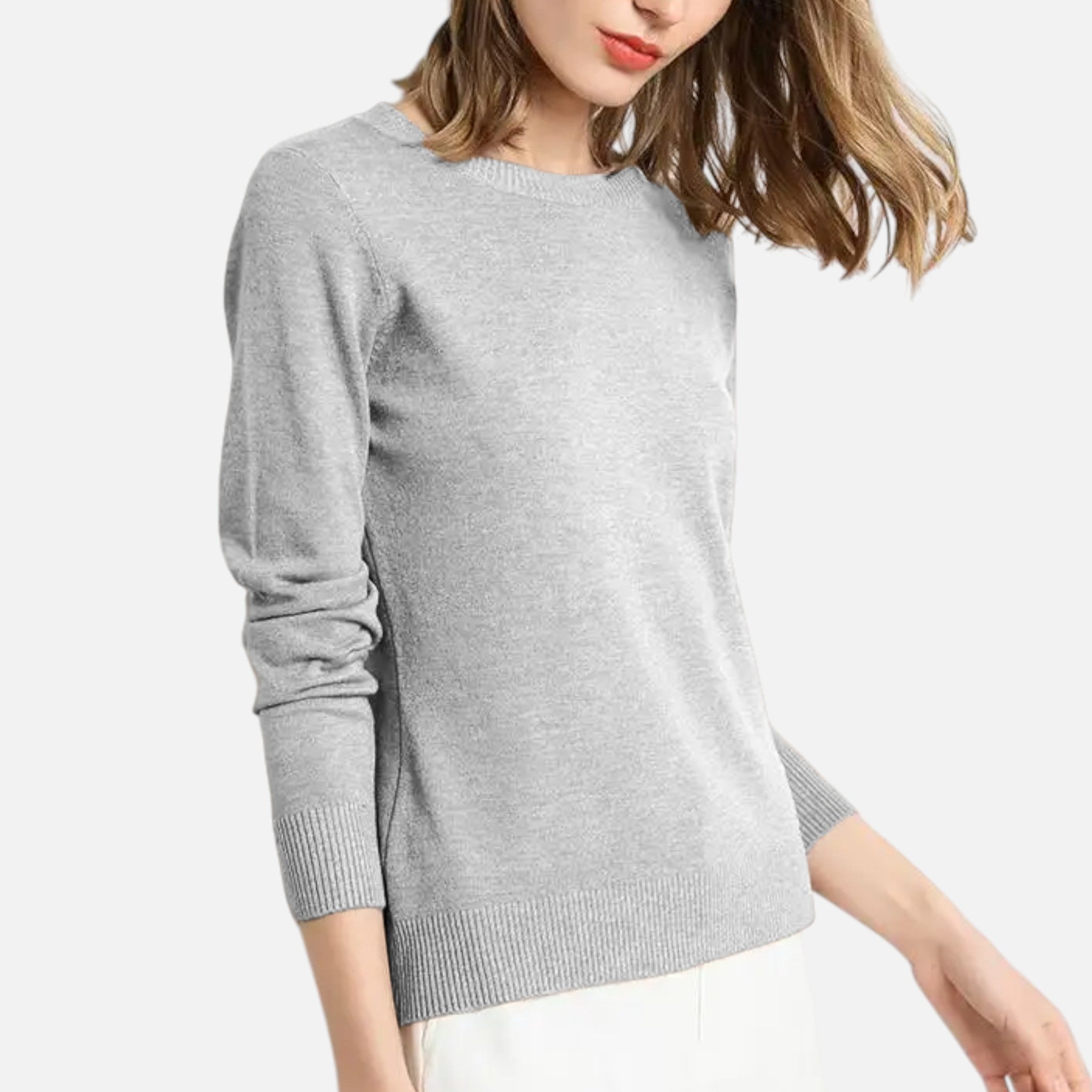 Monorez - Women’s Merino Wool Sweater – Timeless O-Neck Elegance
