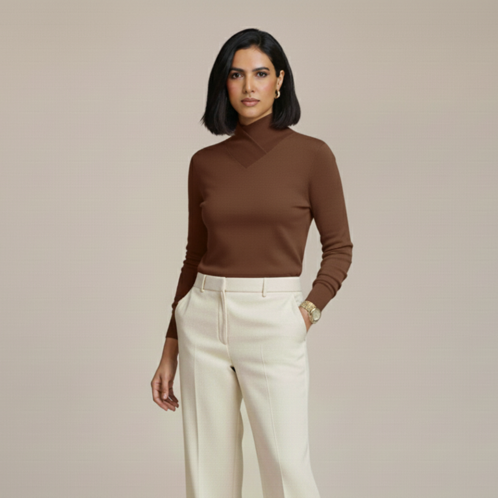 Monorez - High-Neck Women's Long-Sleeve Pullover