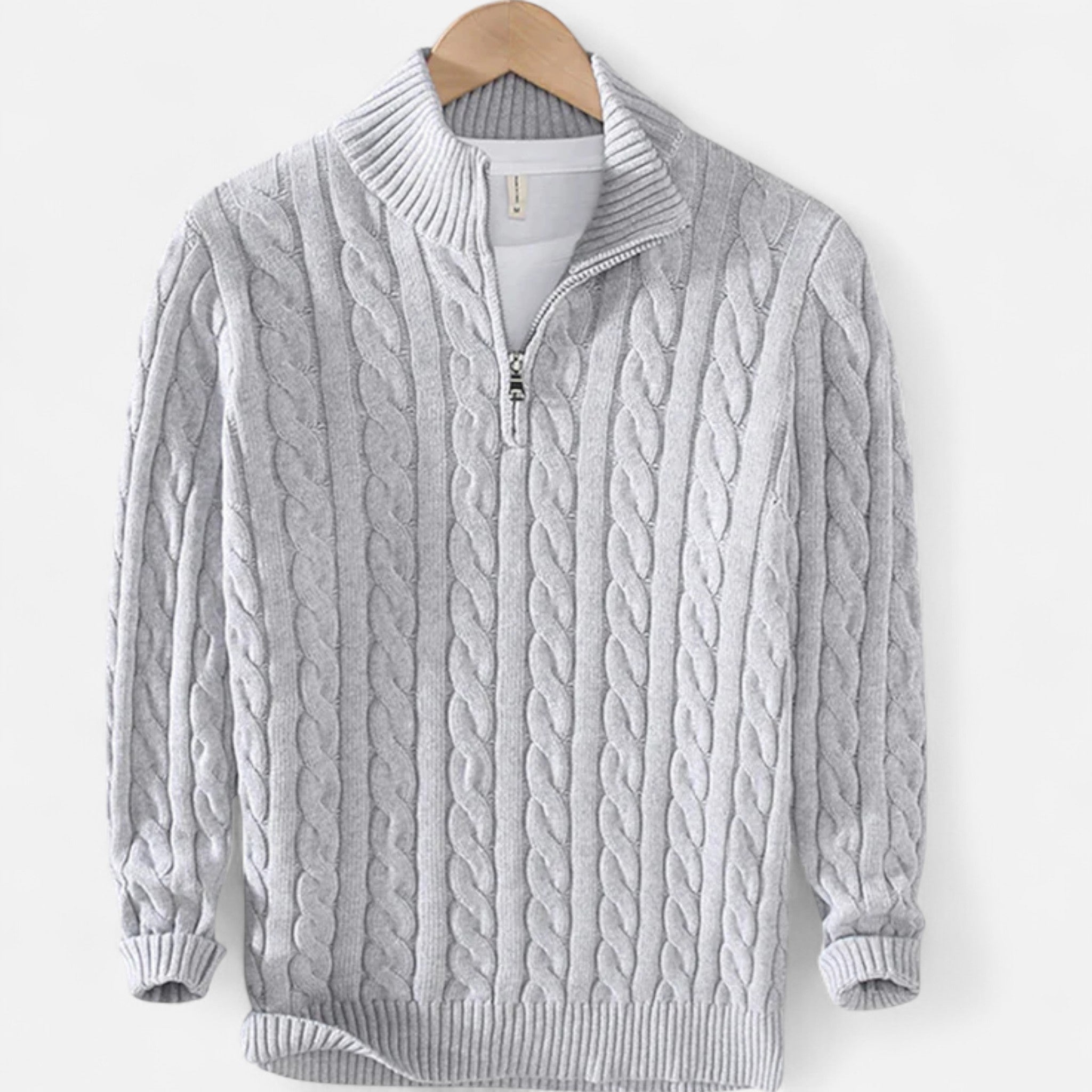Monorez | Men’s Heritage Wave-Knit Half-Zip Sweater