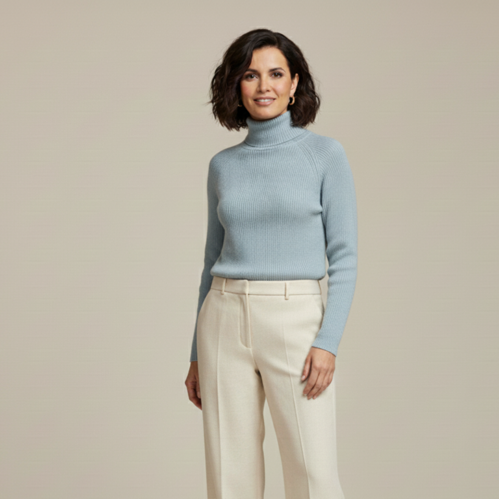 Monorez - Cozy Solid Turtle Neck Long Sleeve Sweater