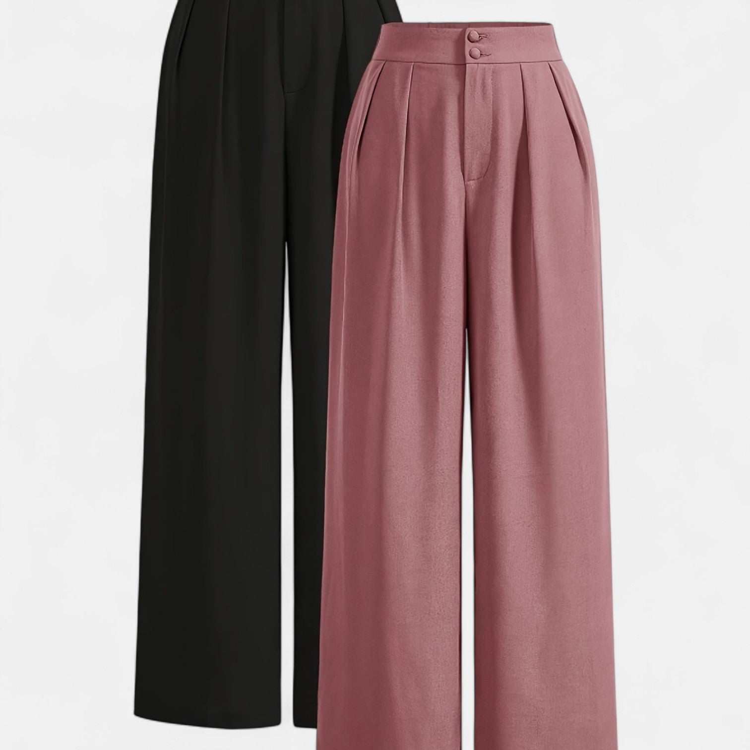 Monorez - 2-Pack High-Waisted Relaxed-Fit Pants