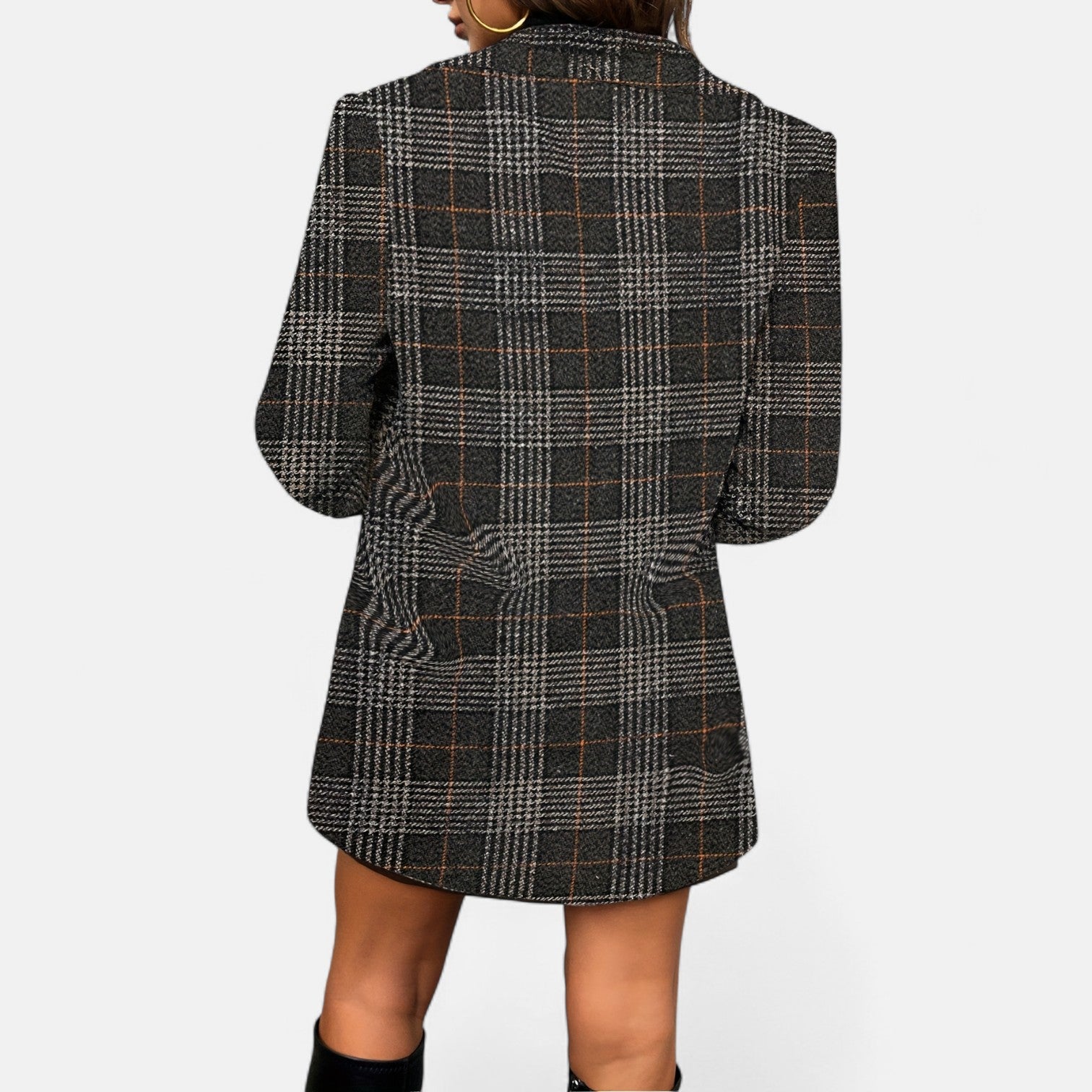 Monorez – Stylish Plaid Elegant Overcoat