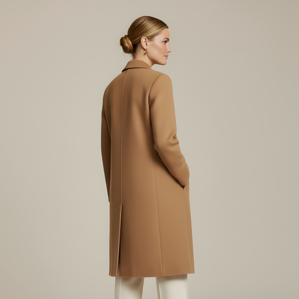 Monorez - Women’s Overcoat – Lapel Collar Elegance