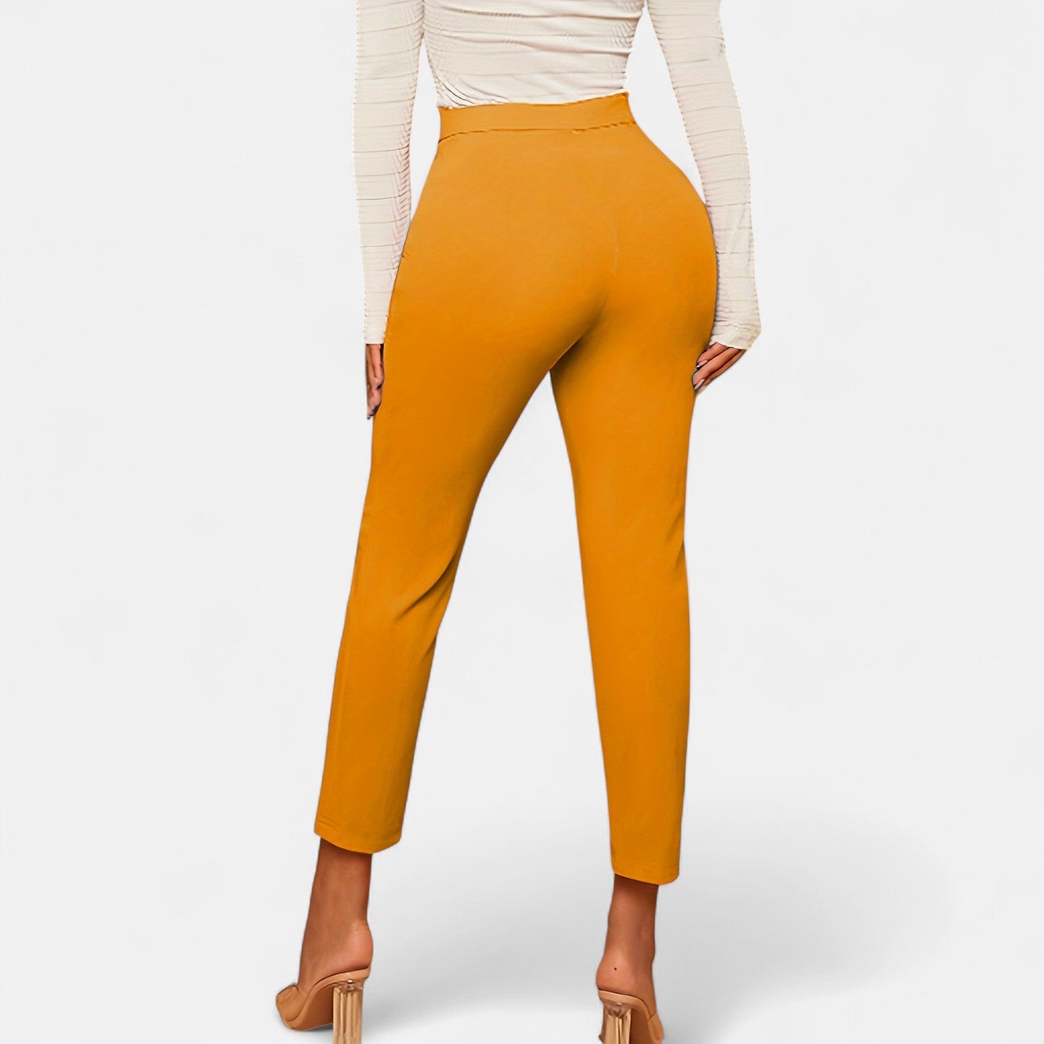 Monorez - Comfort Slim Fit Tailored High Waist Pants