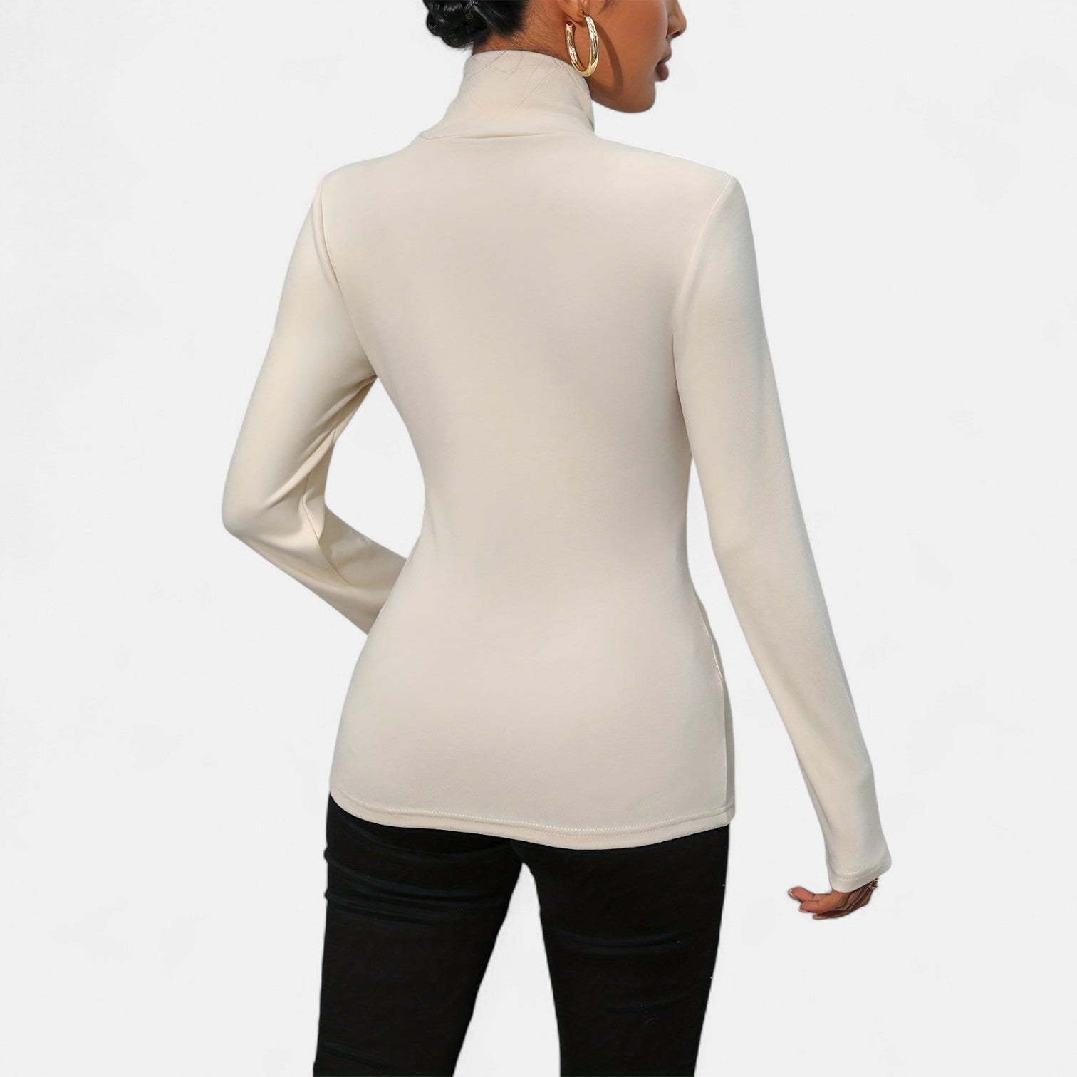 Monorez - High-Neck Women's Long-Sleeve Pullover
