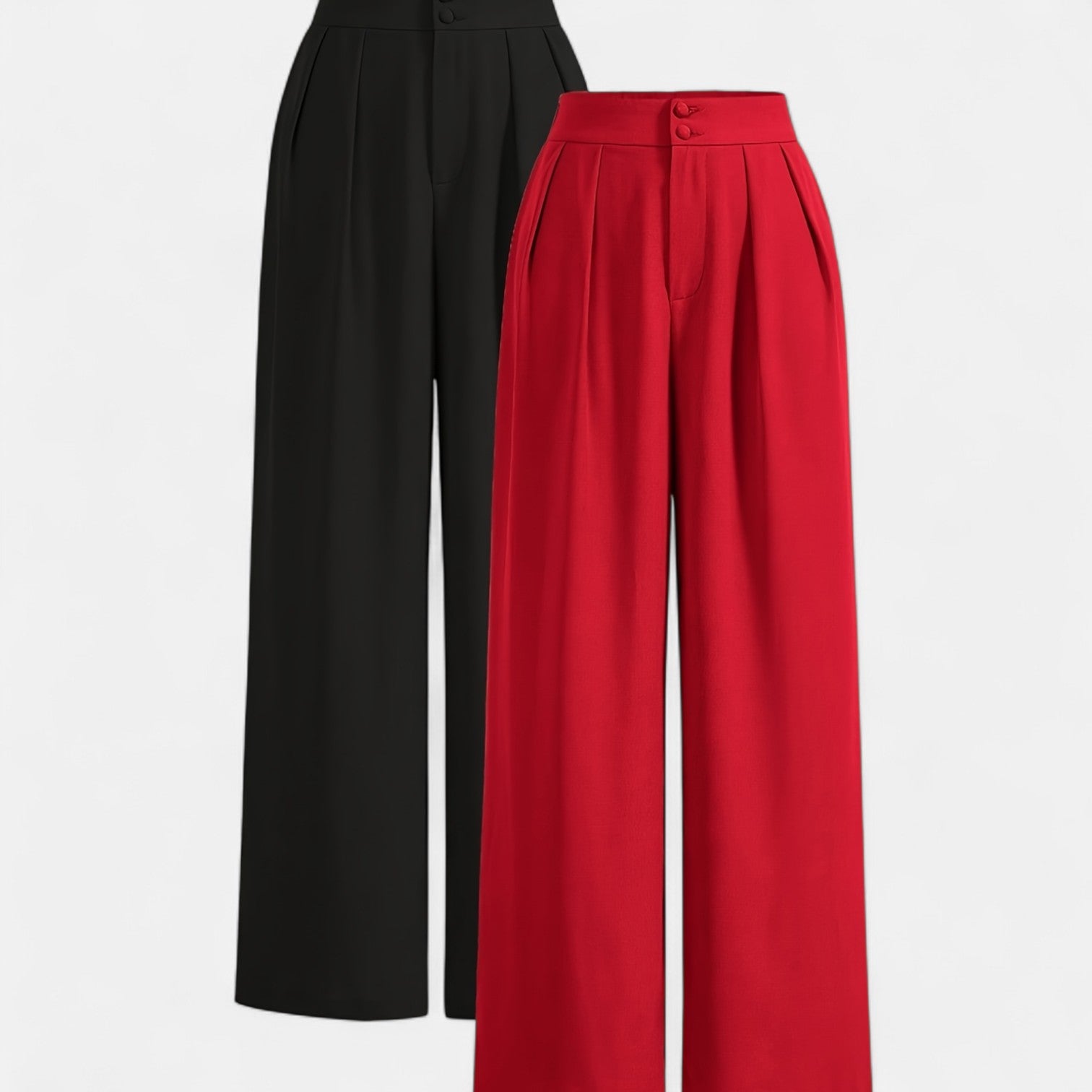 Monorez - 2-Pack High-Waisted Relaxed-Fit Pants