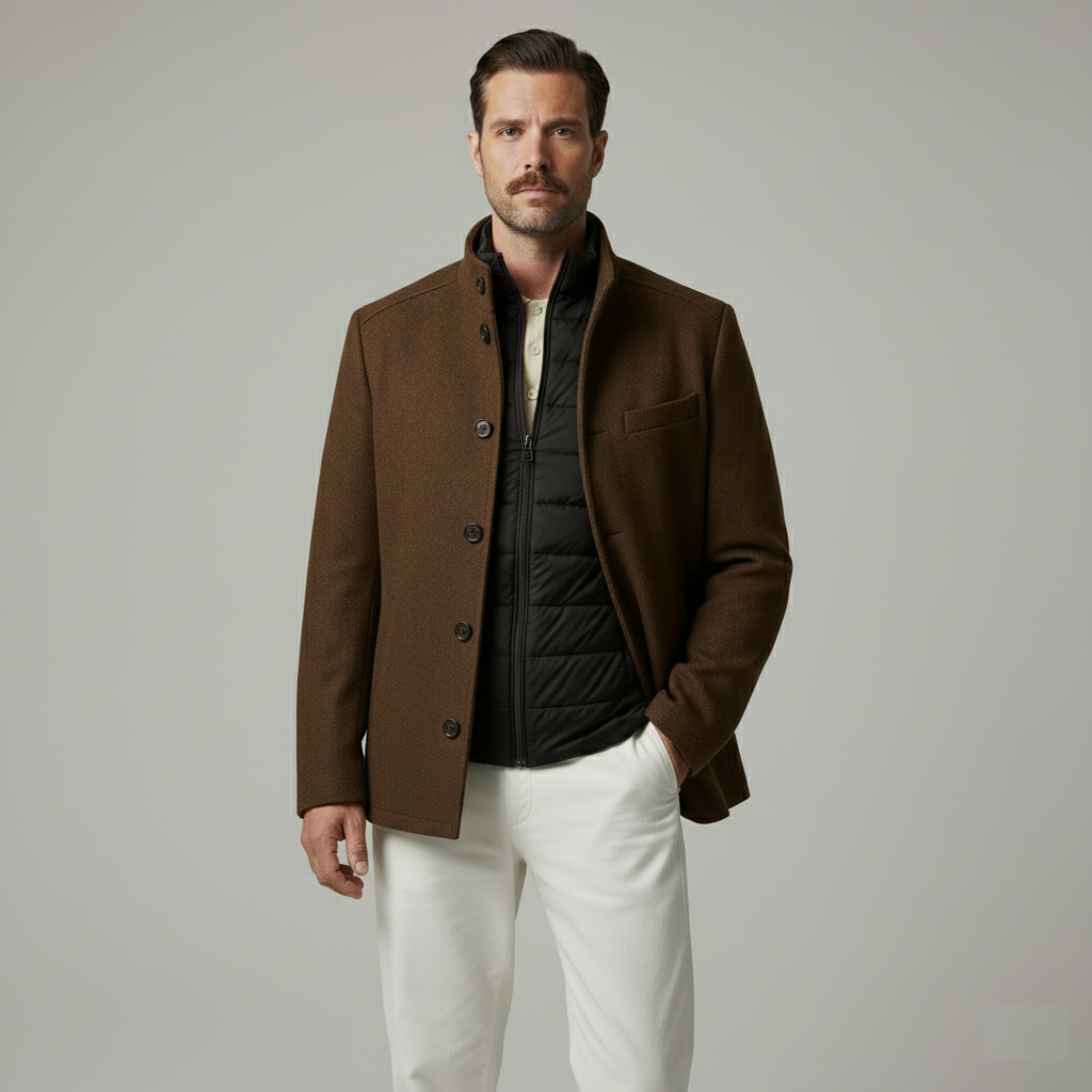 Monorez | Men’s Premium High Collar Wool Coat
