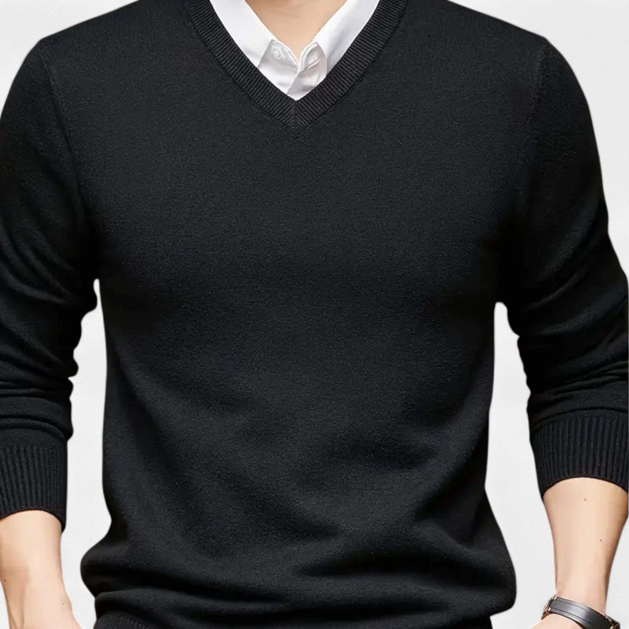 Monorez | Men’s Stretch Knit V-Neck Pullover