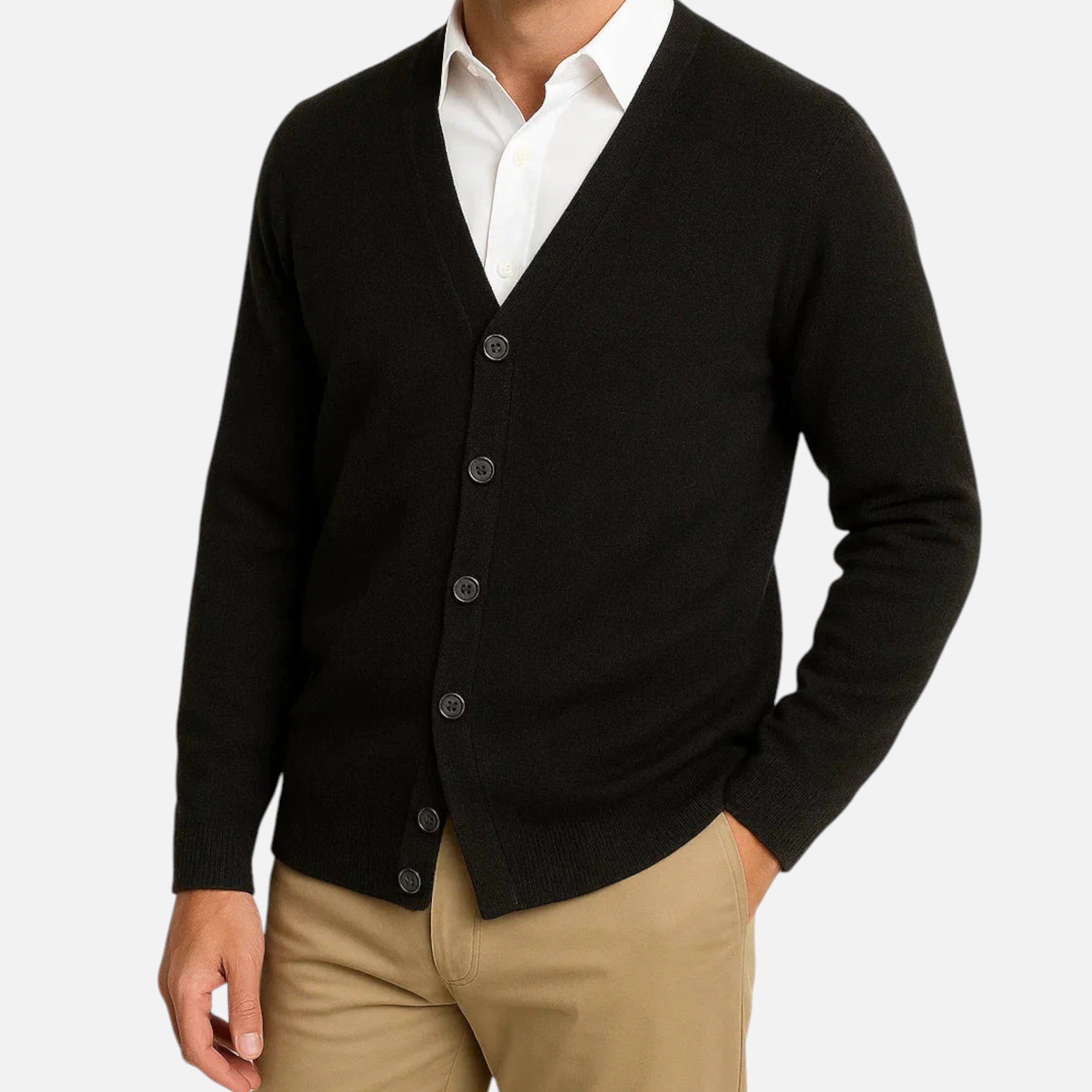 Monorez | Men’s Cashmere V-Neck Pullover – Slim Fit