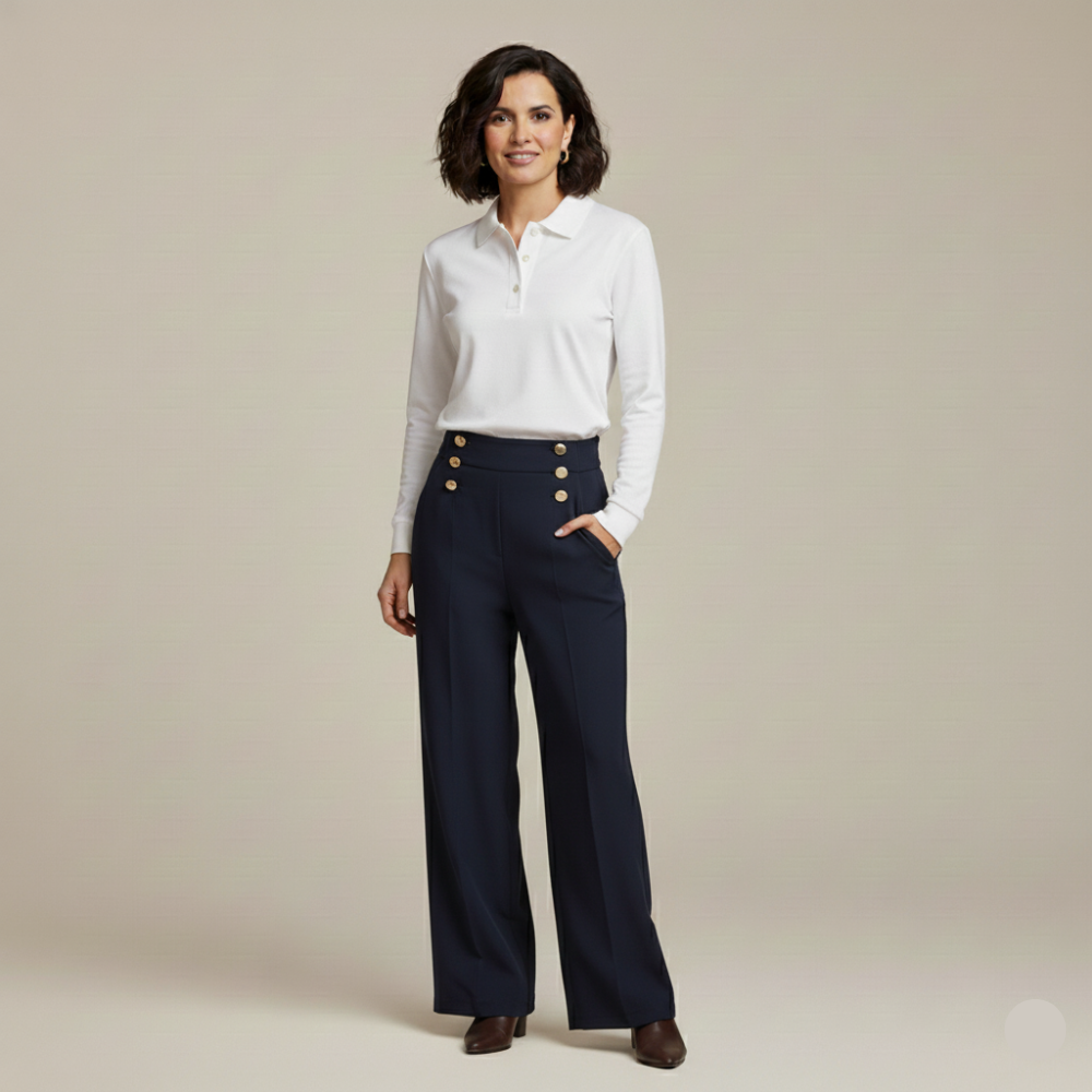 Monorez - Comfortable High-Waist Relaxed Fit Pants