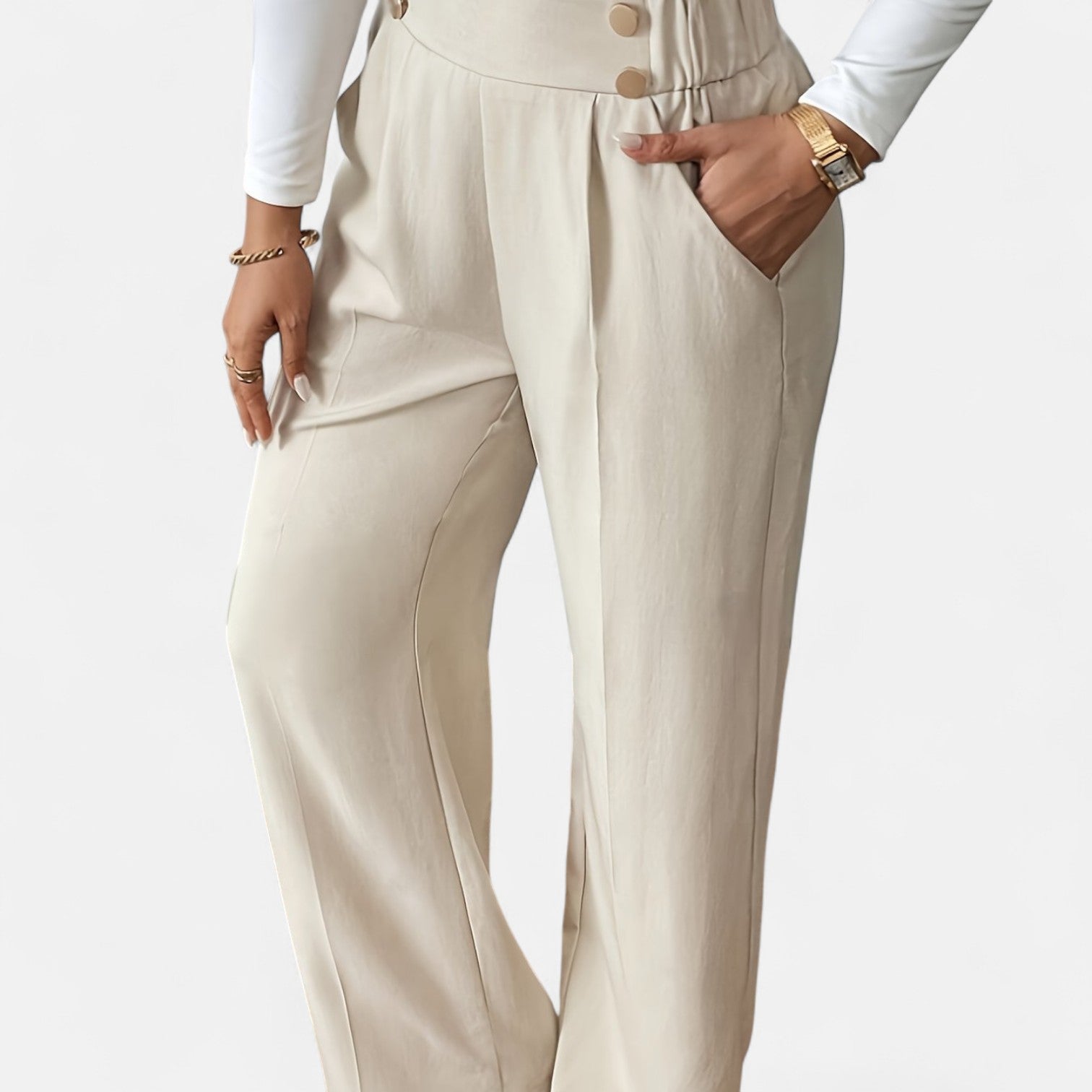 Monorez - Comfortable High-Waist Relaxed Fit Pants