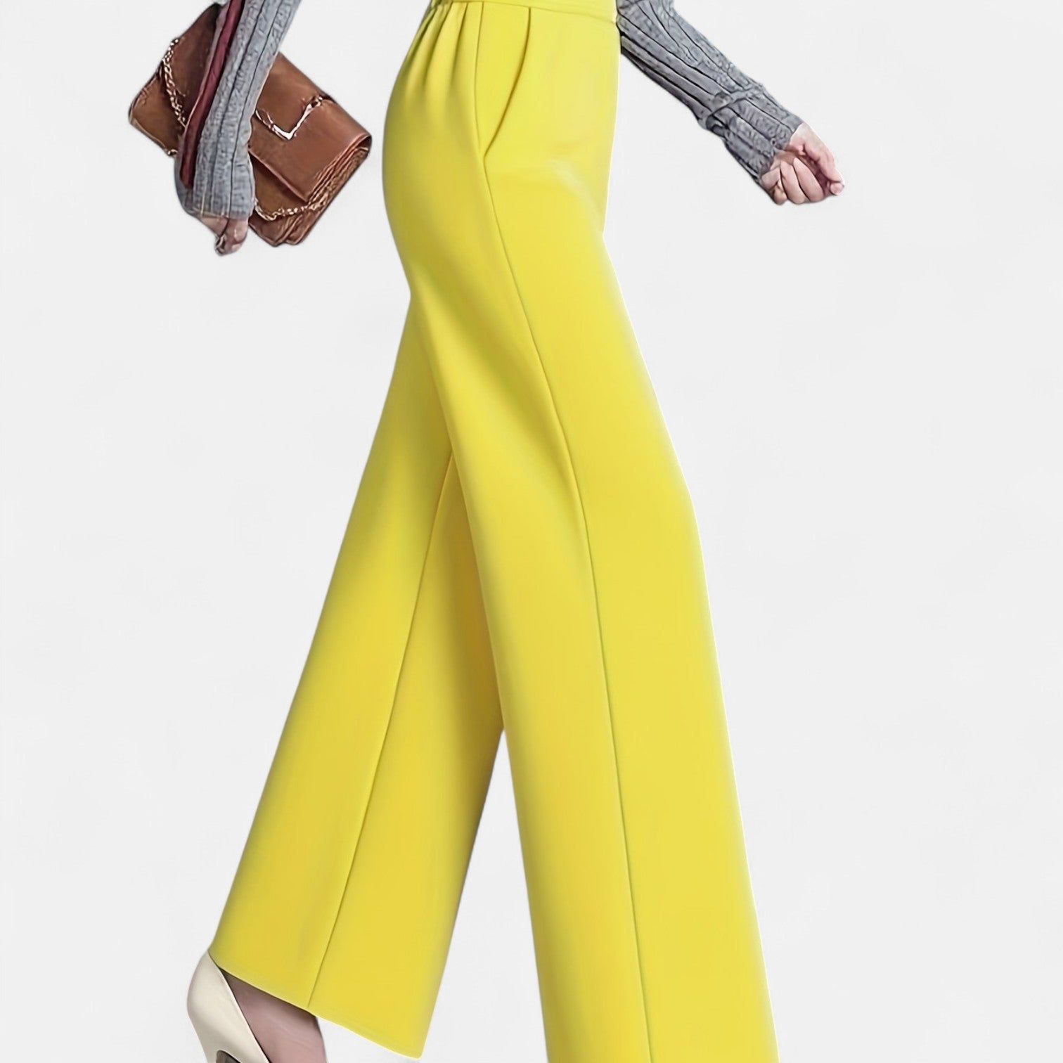 Monorez - Women'S Elegant High-Waist Wide-Leg Pants with Side Pockets