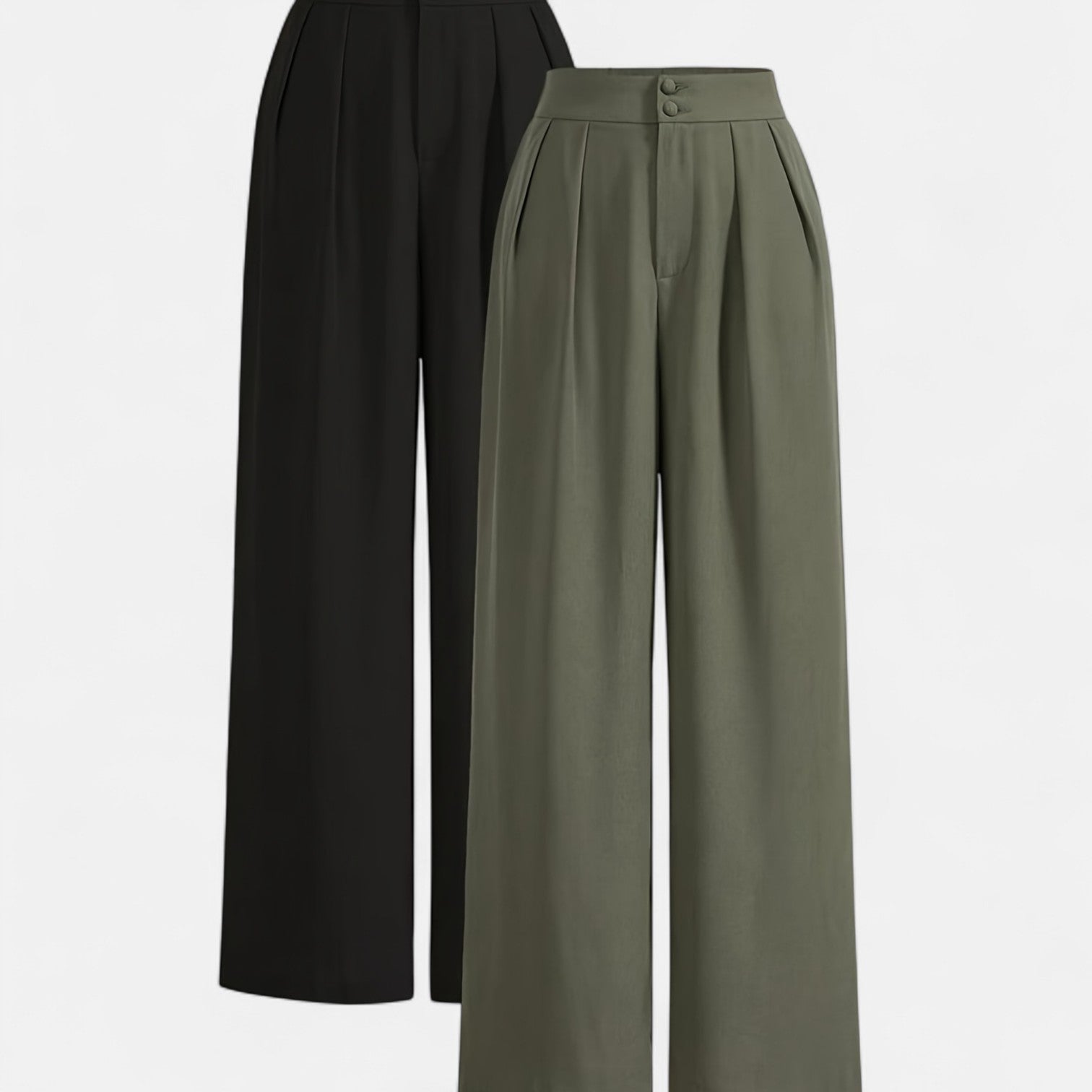 Monorez - 2-Pack High-Waisted Relaxed-Fit Pants
