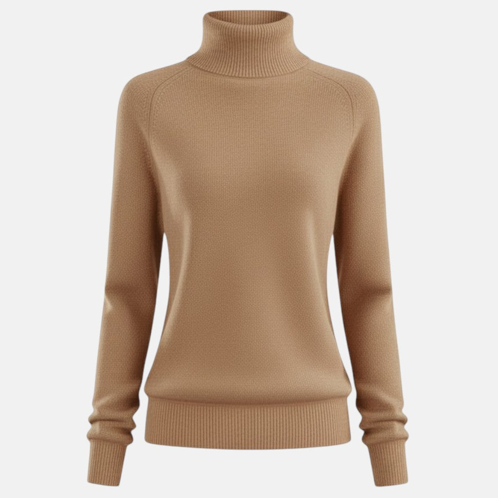Monorez - Cozy Solid Turtle Neck Long Sleeve Sweater