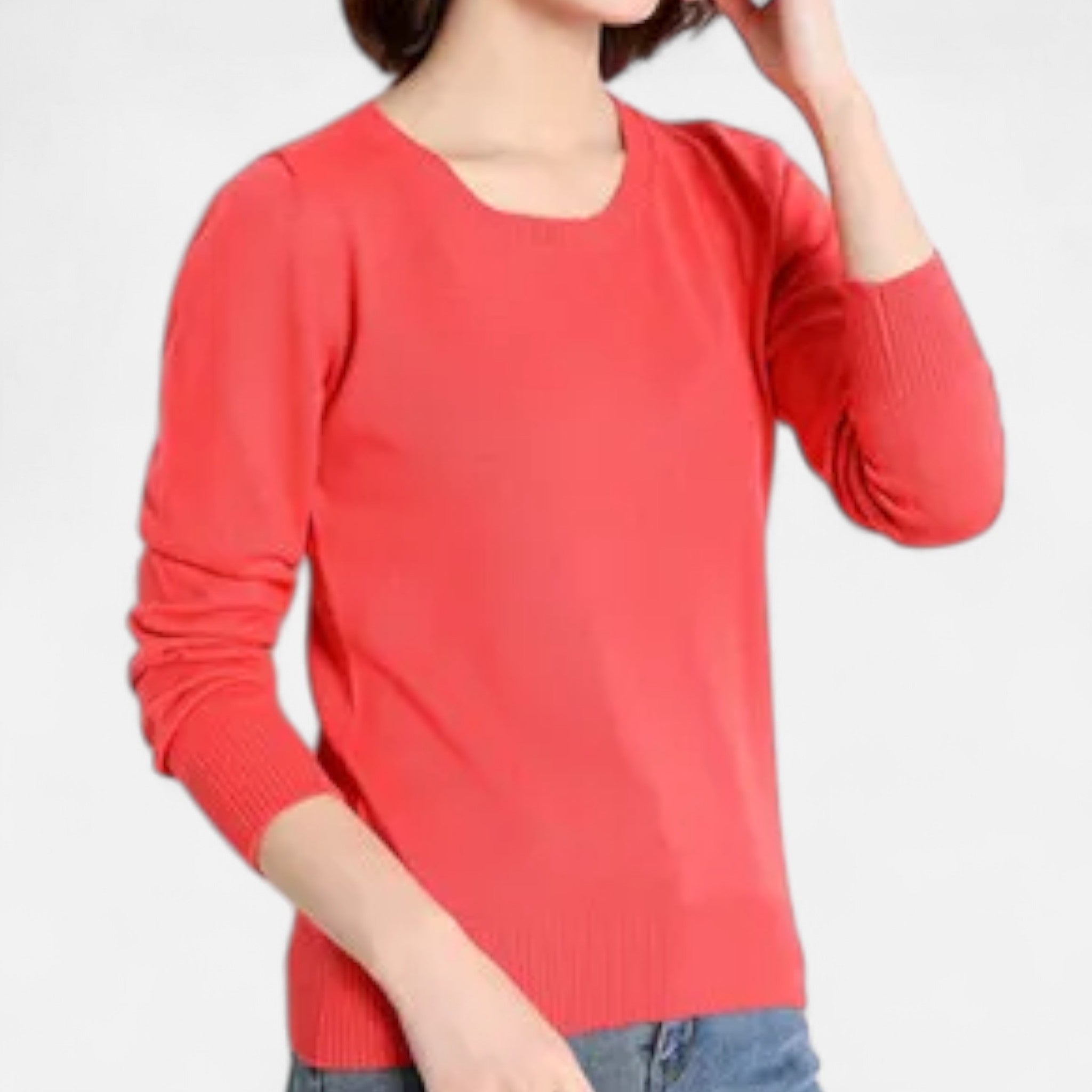 Monorez - Women’s Merino Wool Sweater – Timeless O-Neck Elegance