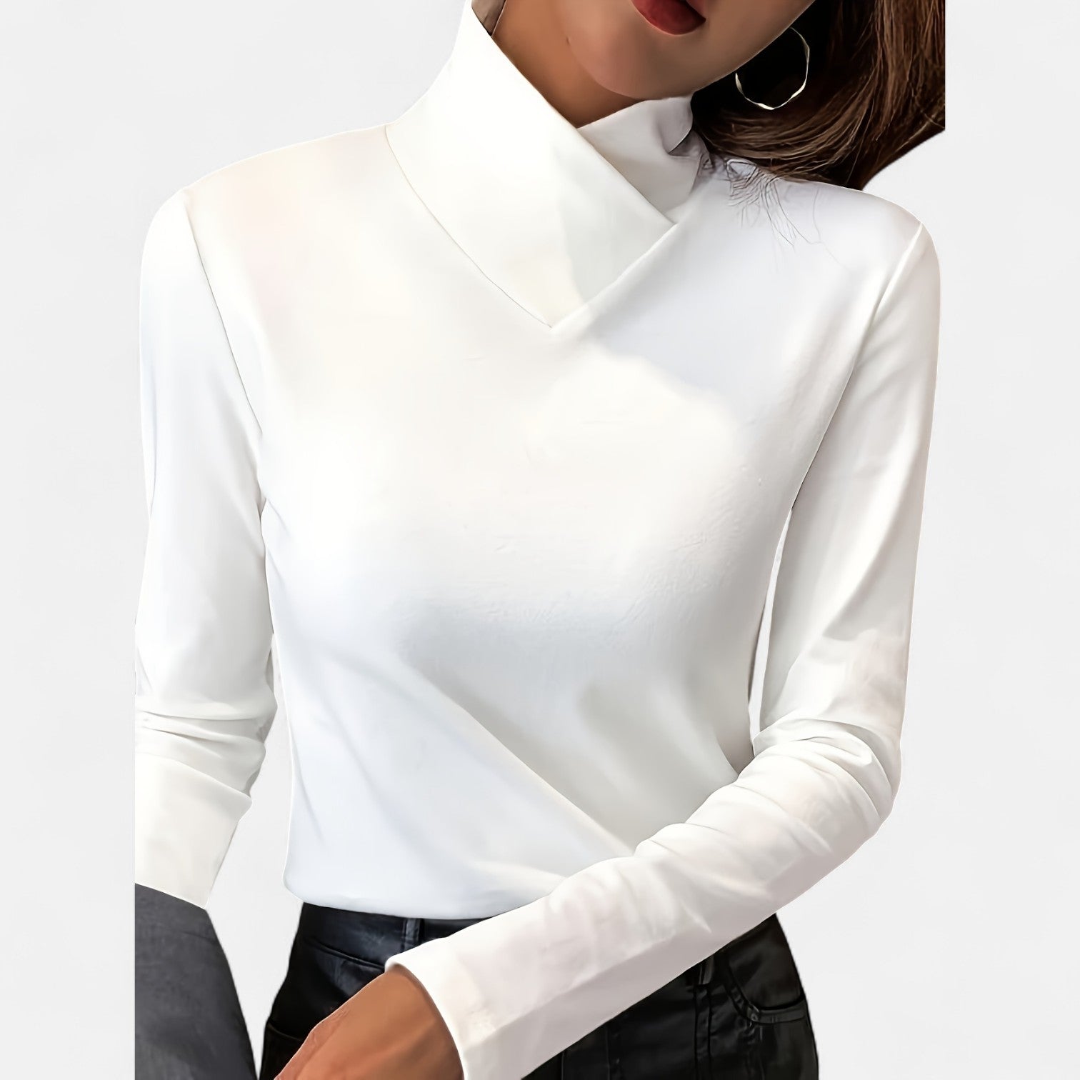Monorez - High-Neck Women's Long-Sleeve Pullover