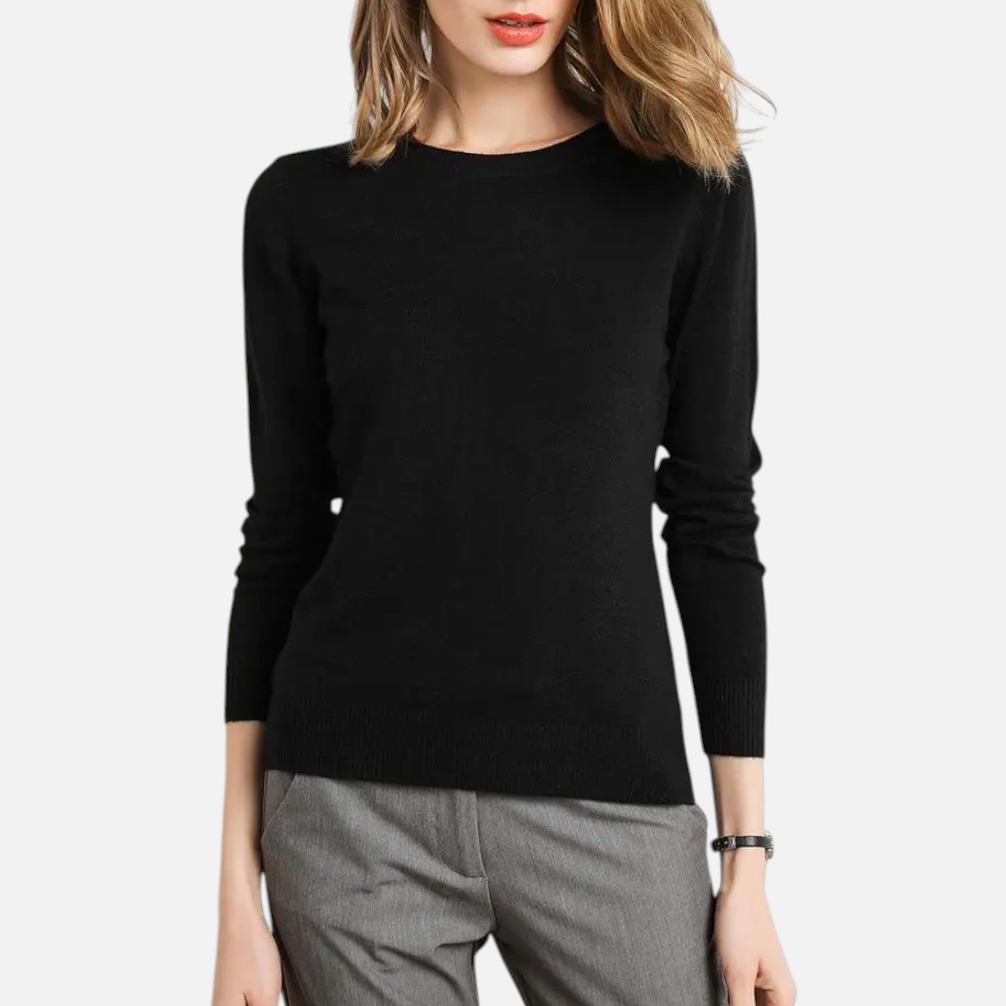 Monorez - Women’s Merino Wool Sweater – Timeless O-Neck Elegance