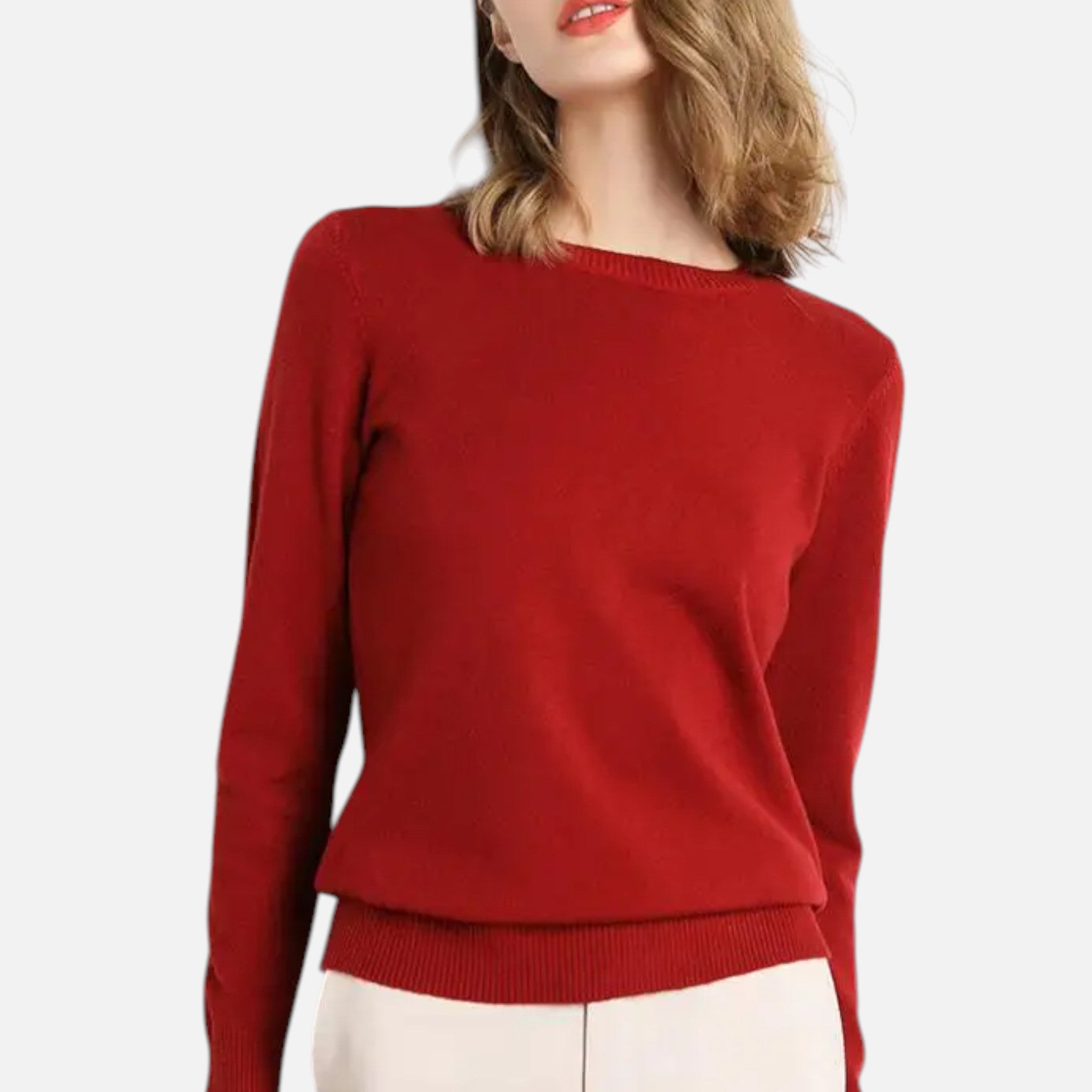 Monorez - Women’s Merino Wool Sweater – Timeless O-Neck Elegance