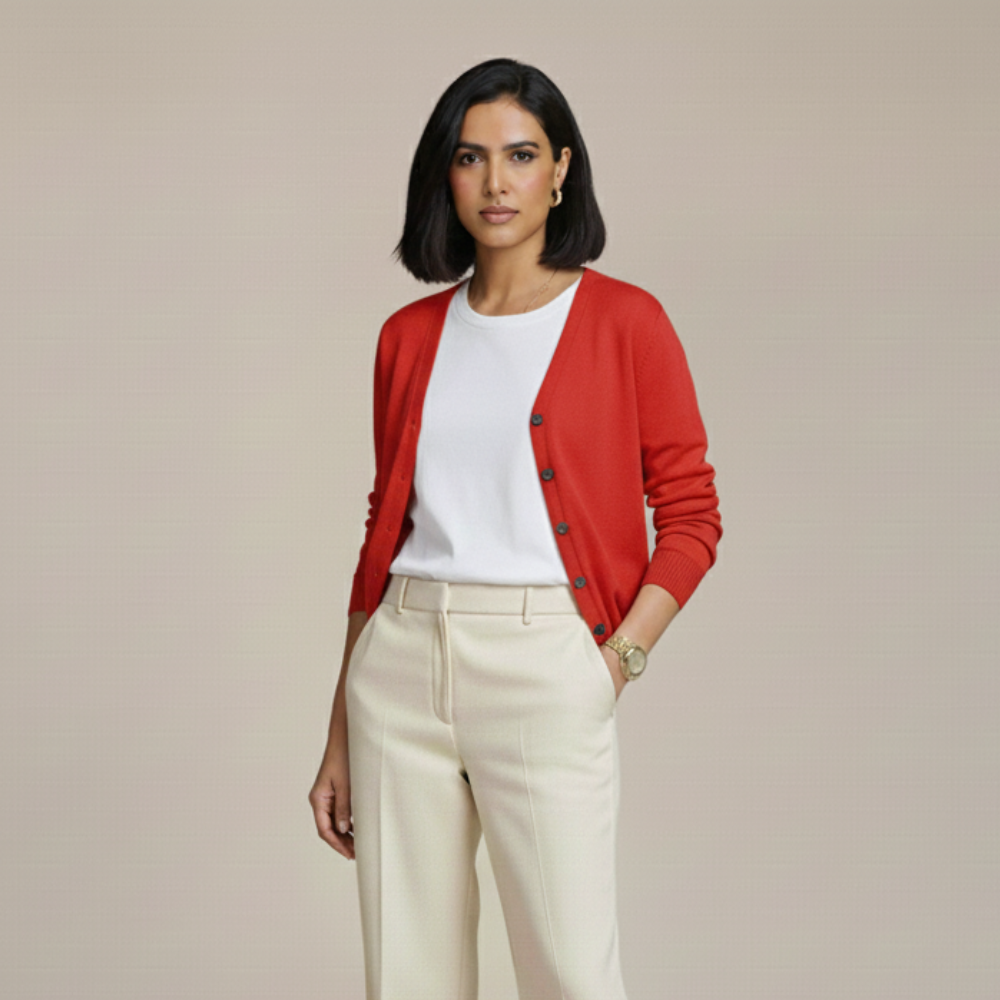 Monorez - Chic Casual V-Neck Button-Up Cardigan