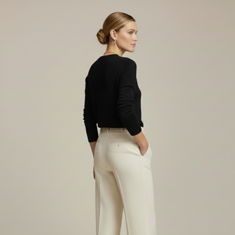 Monorez - Women’s Merino Wool Sweater – Timeless O-Neck Elegance