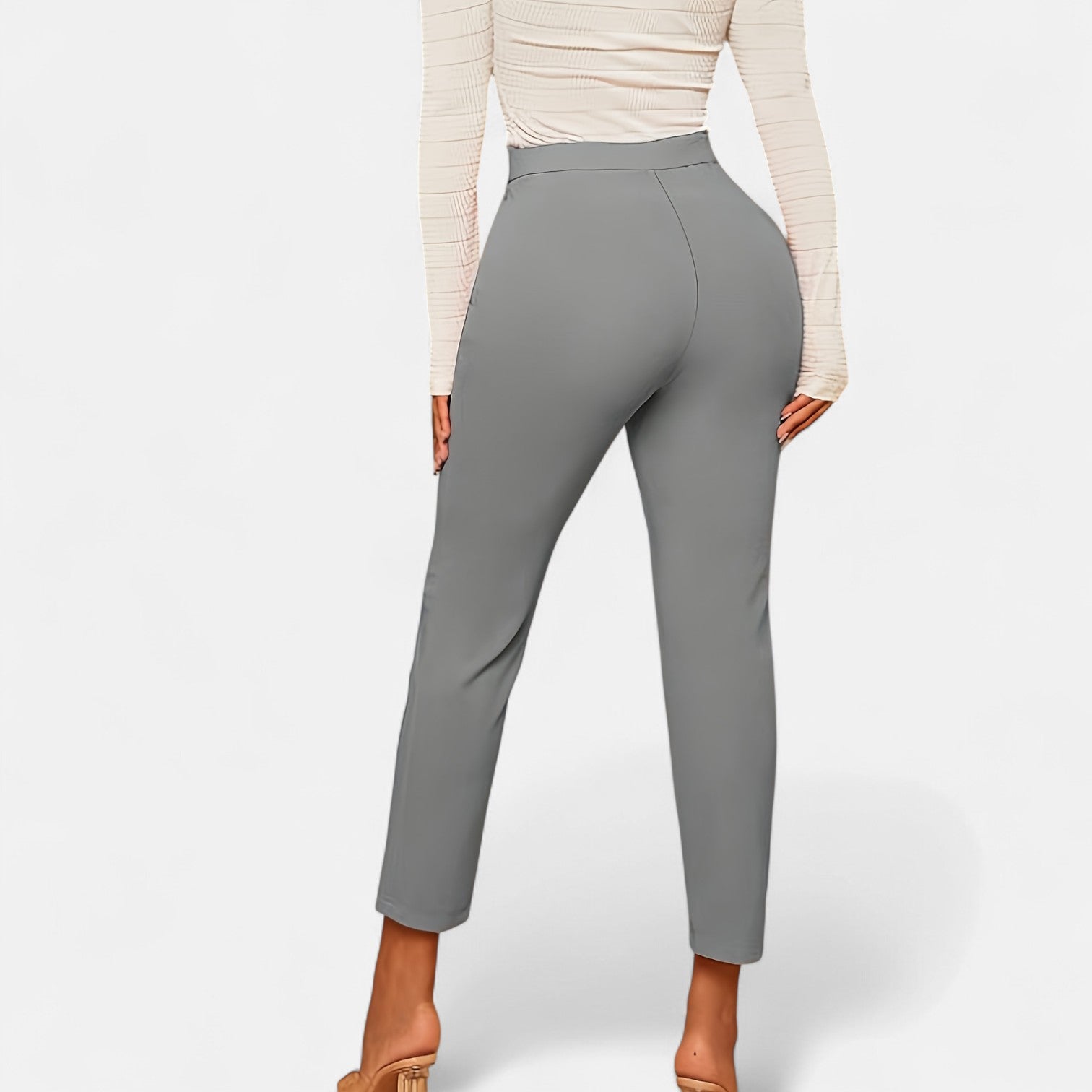 Monorez - Comfort Slim Fit Tailored High Waist Pants