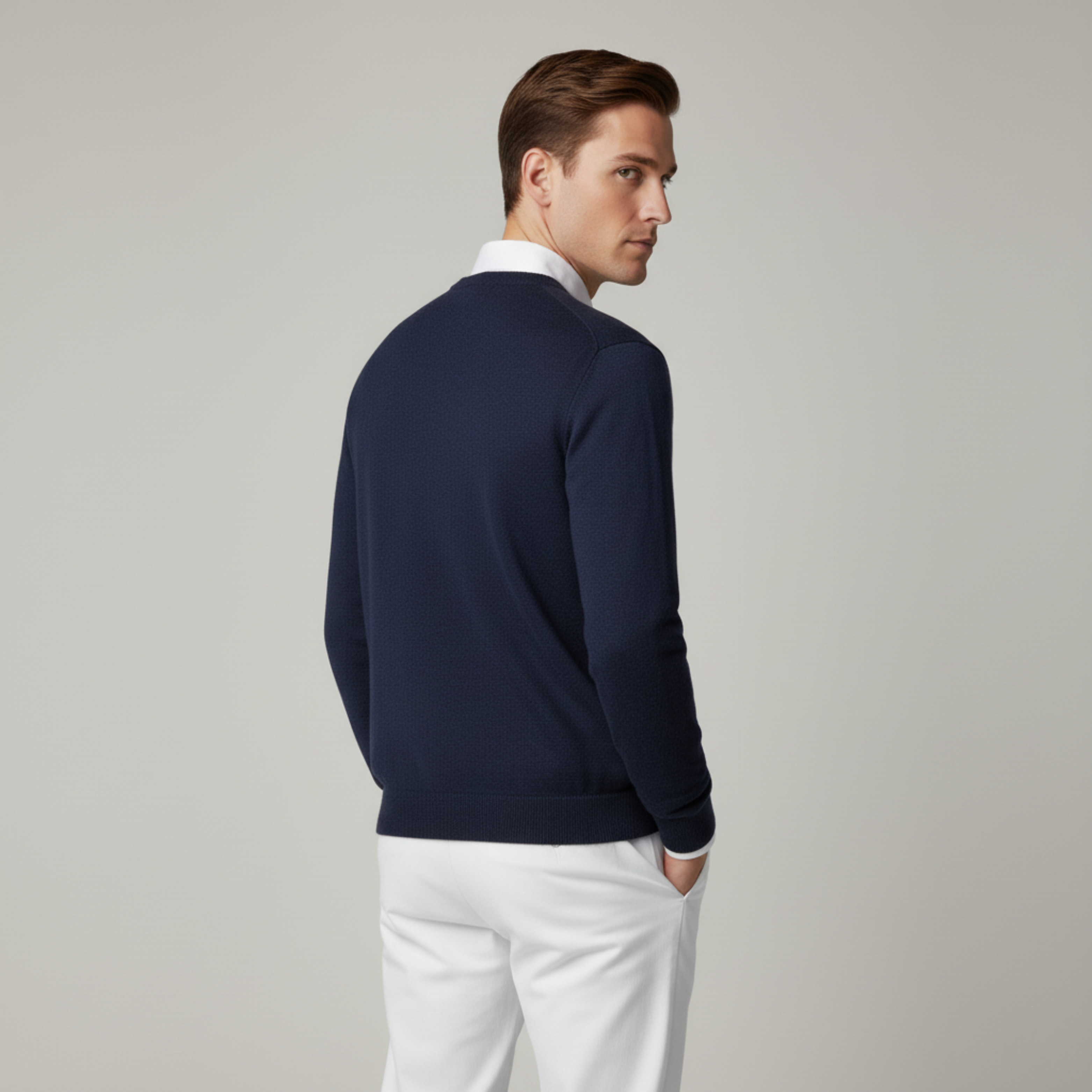 Monorez | Men’s Stretch Knit V-Neck Pullover