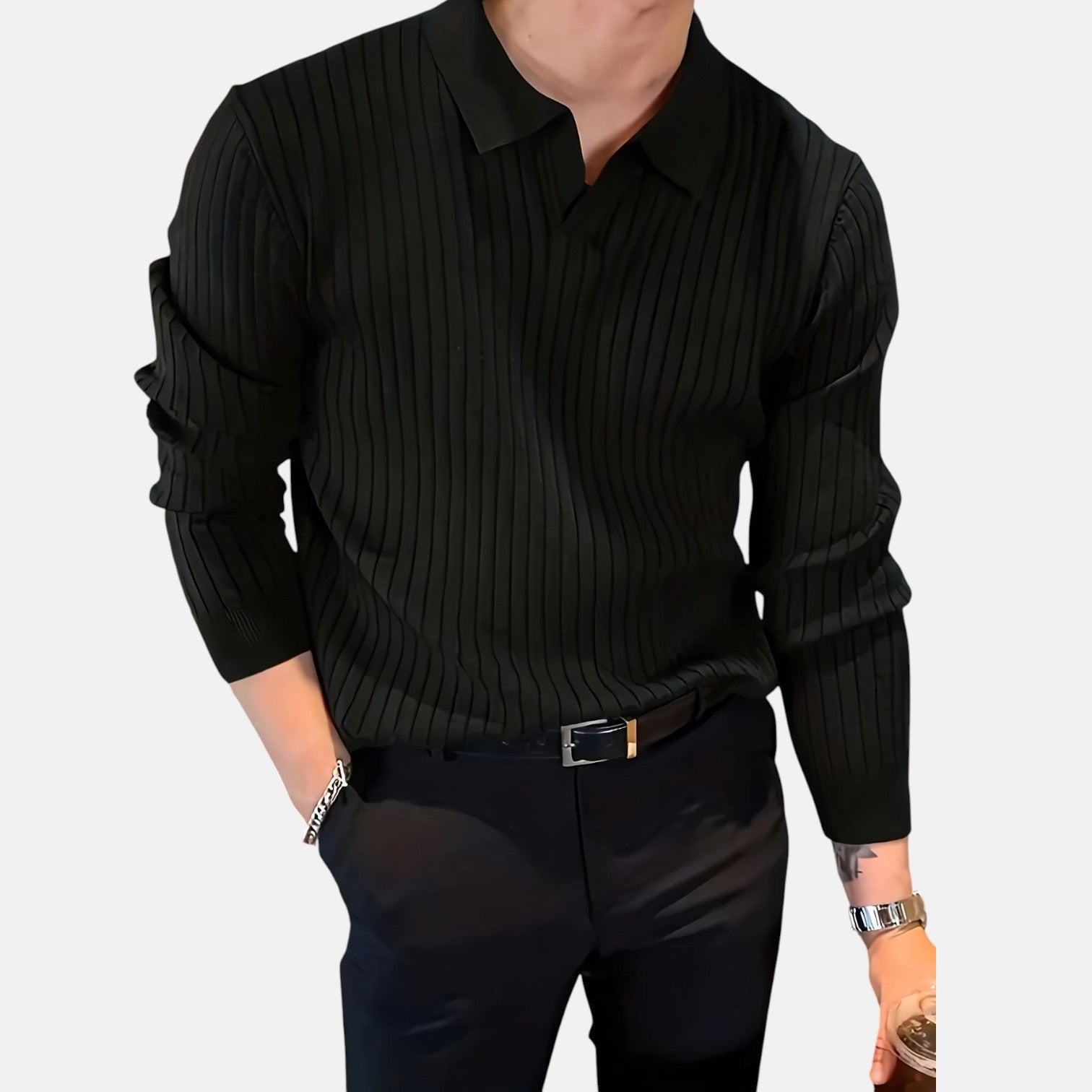 Monorez - Premium V-Neck Long Sleeve Sweater