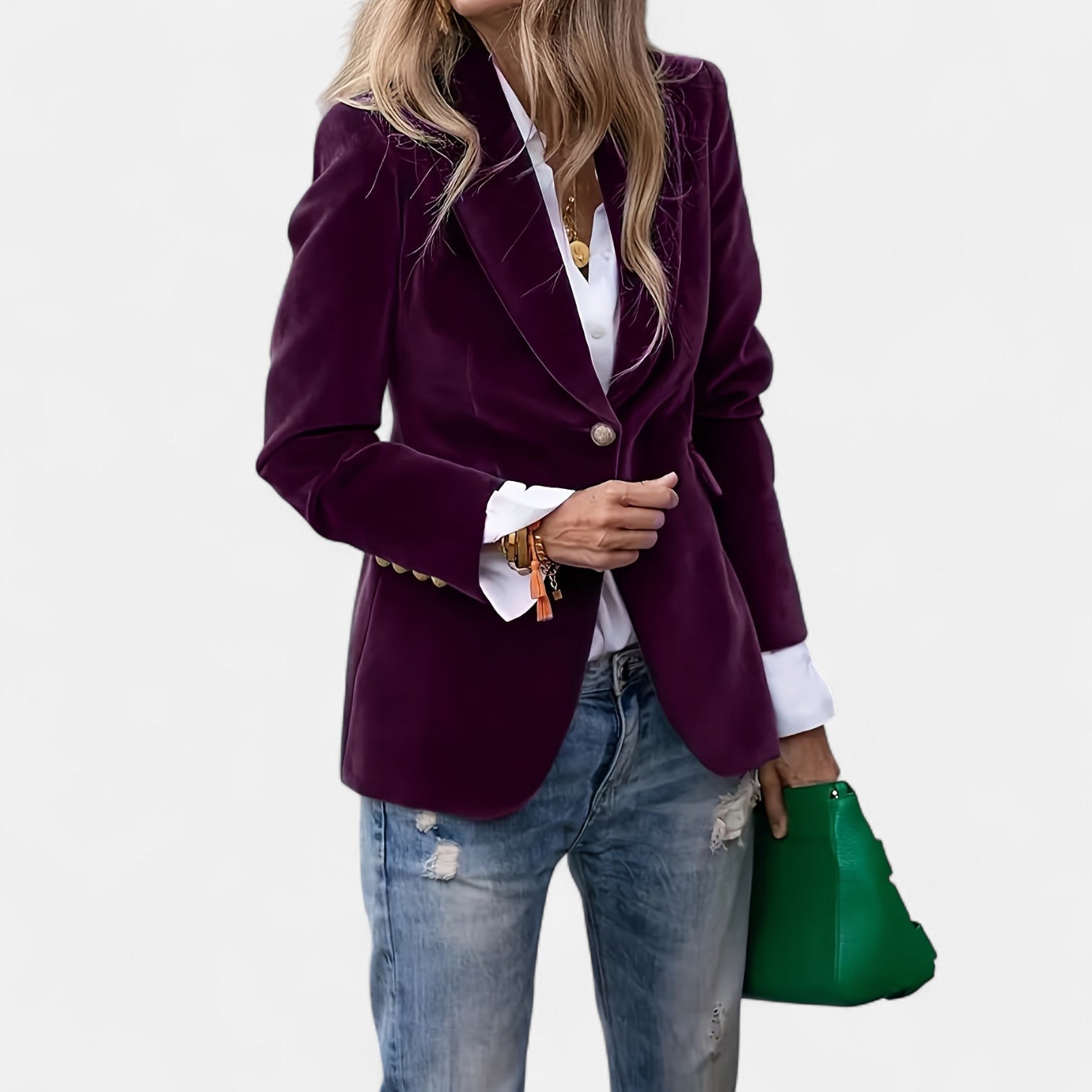 Monorez - Regular Fit Mid-Stretch Single-Button Blazer