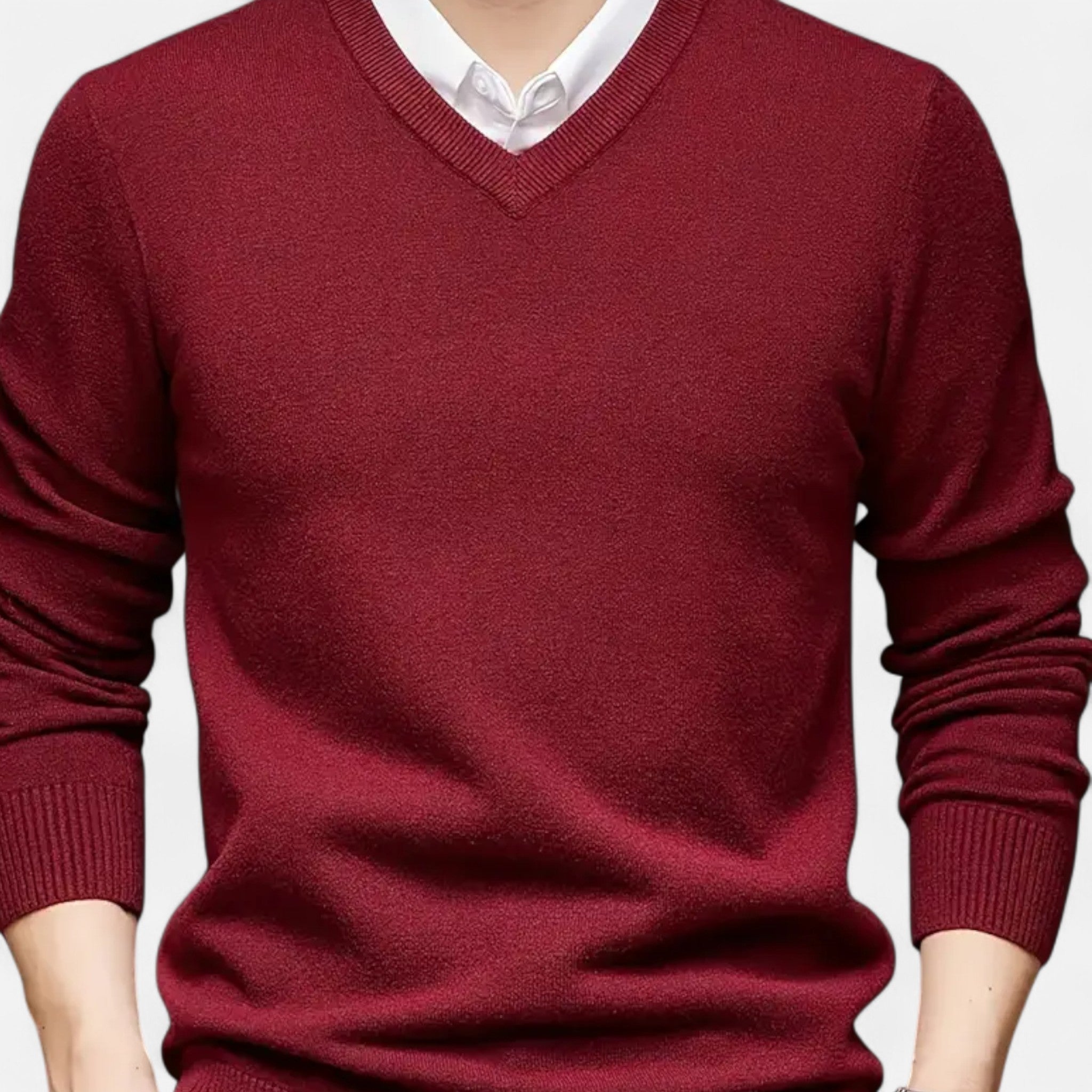 Monorez | Men’s Stretch Knit V-Neck Pullover
