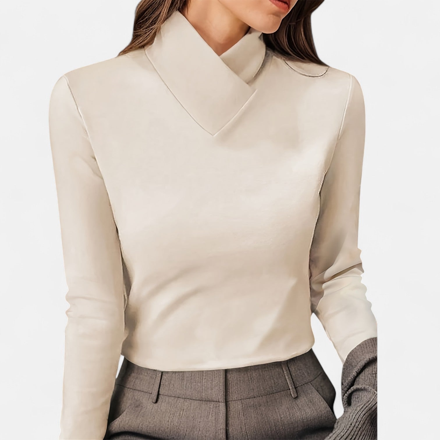 Monorez - High-Neck Women's Long-Sleeve Pullover