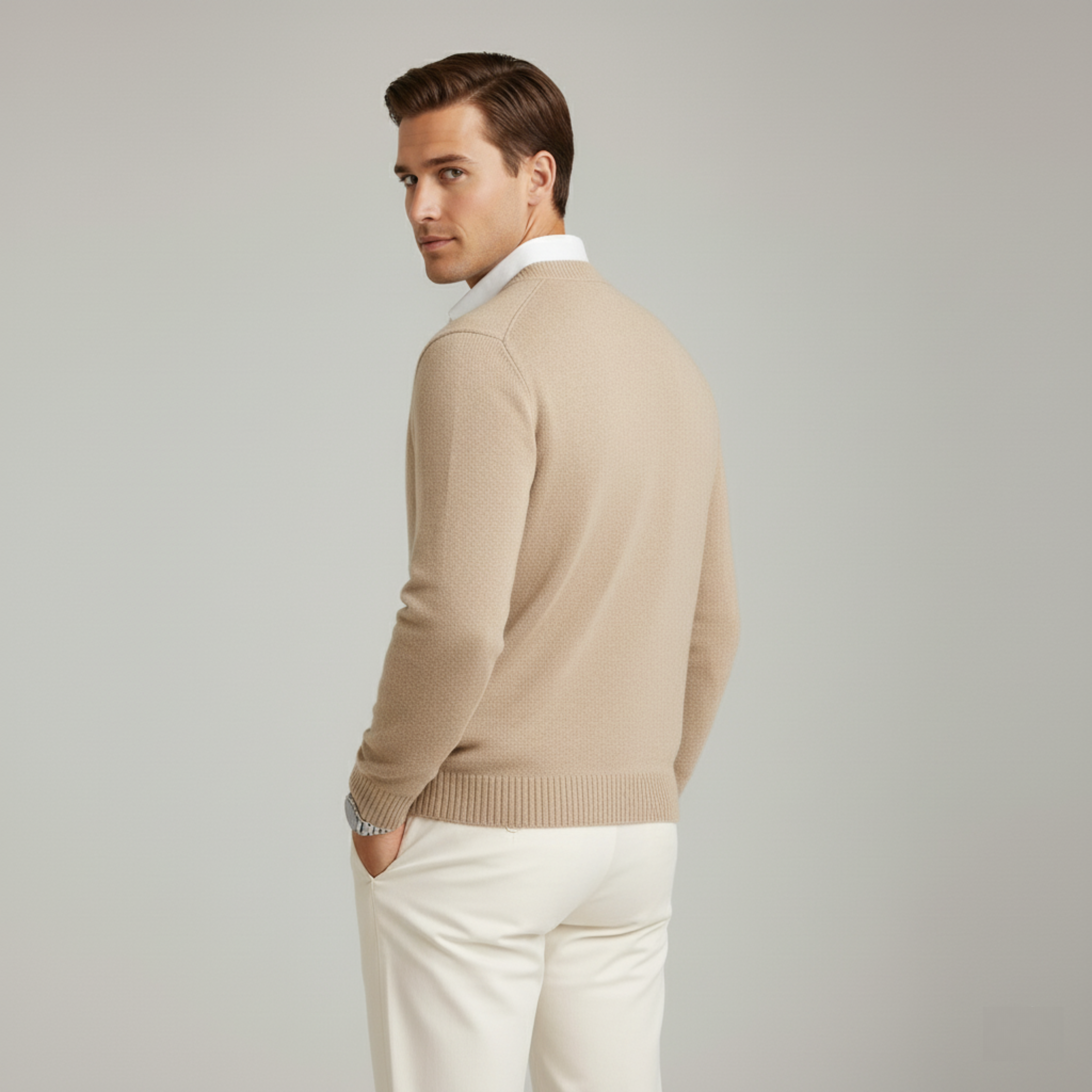 Monorez | Men’s Cashmere V-Neck Pullover – Slim Fit