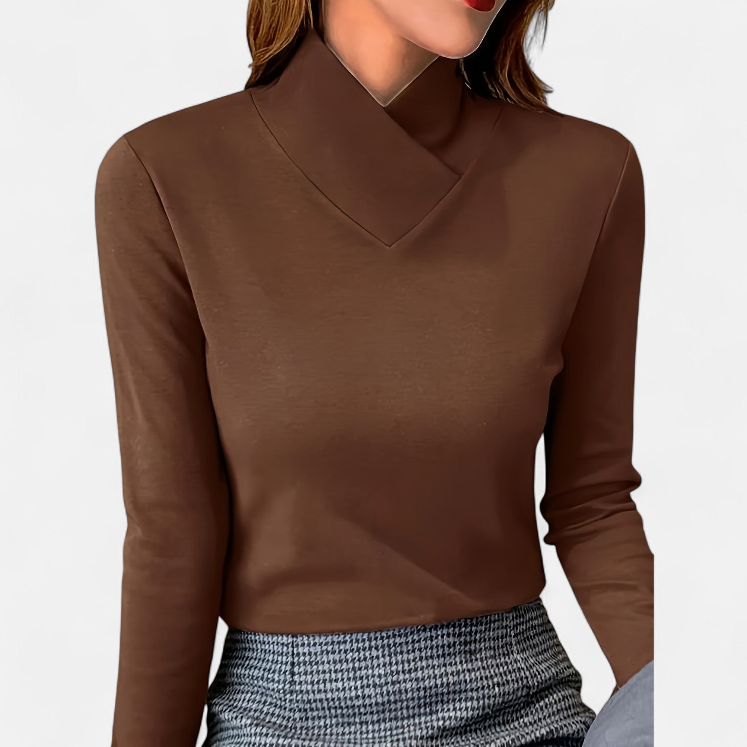 Monorez - High-Neck Women's Long-Sleeve Pullover