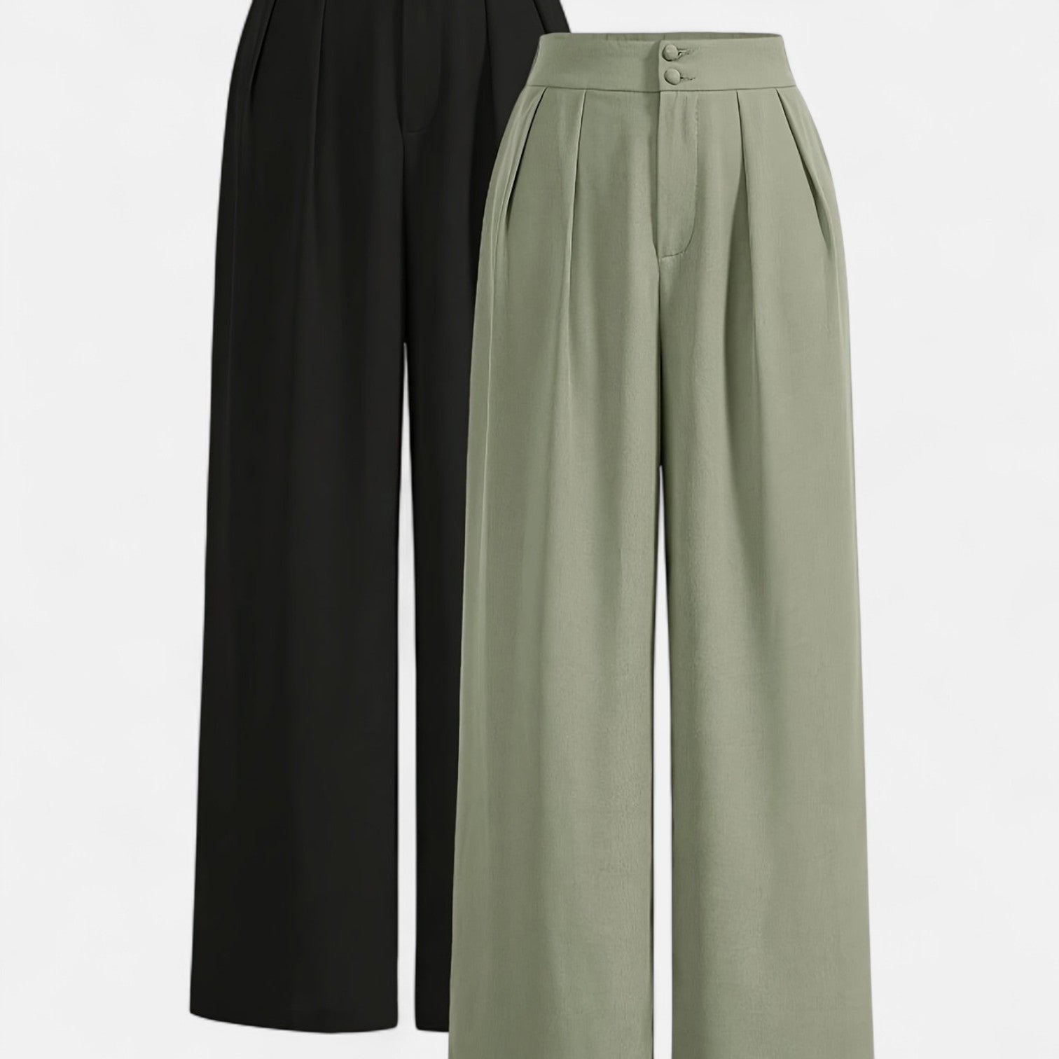 Monorez - 2-Pack High-Waisted Relaxed-Fit Pants