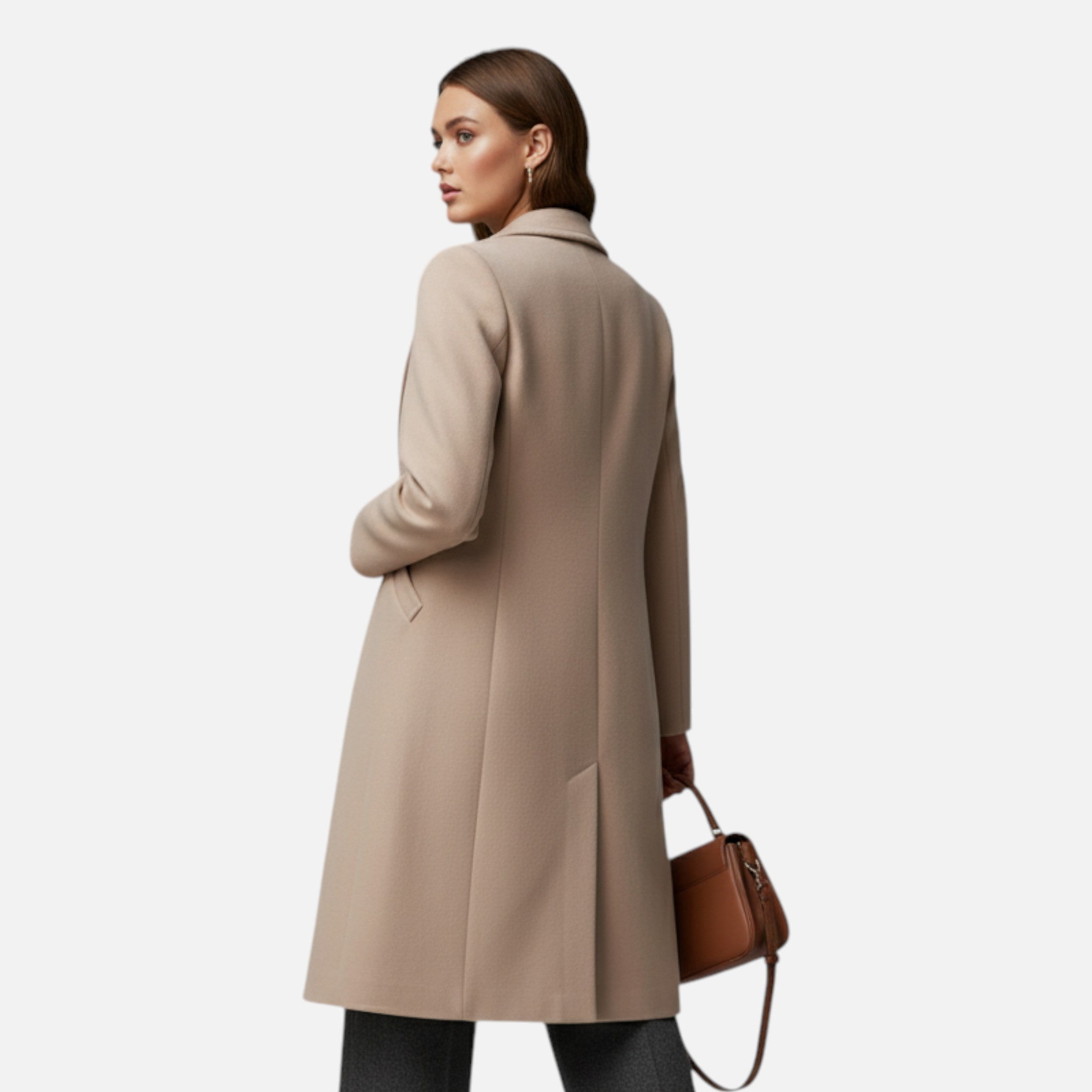 Monorez - Women’s Overcoat – Lapel Collar Elegance