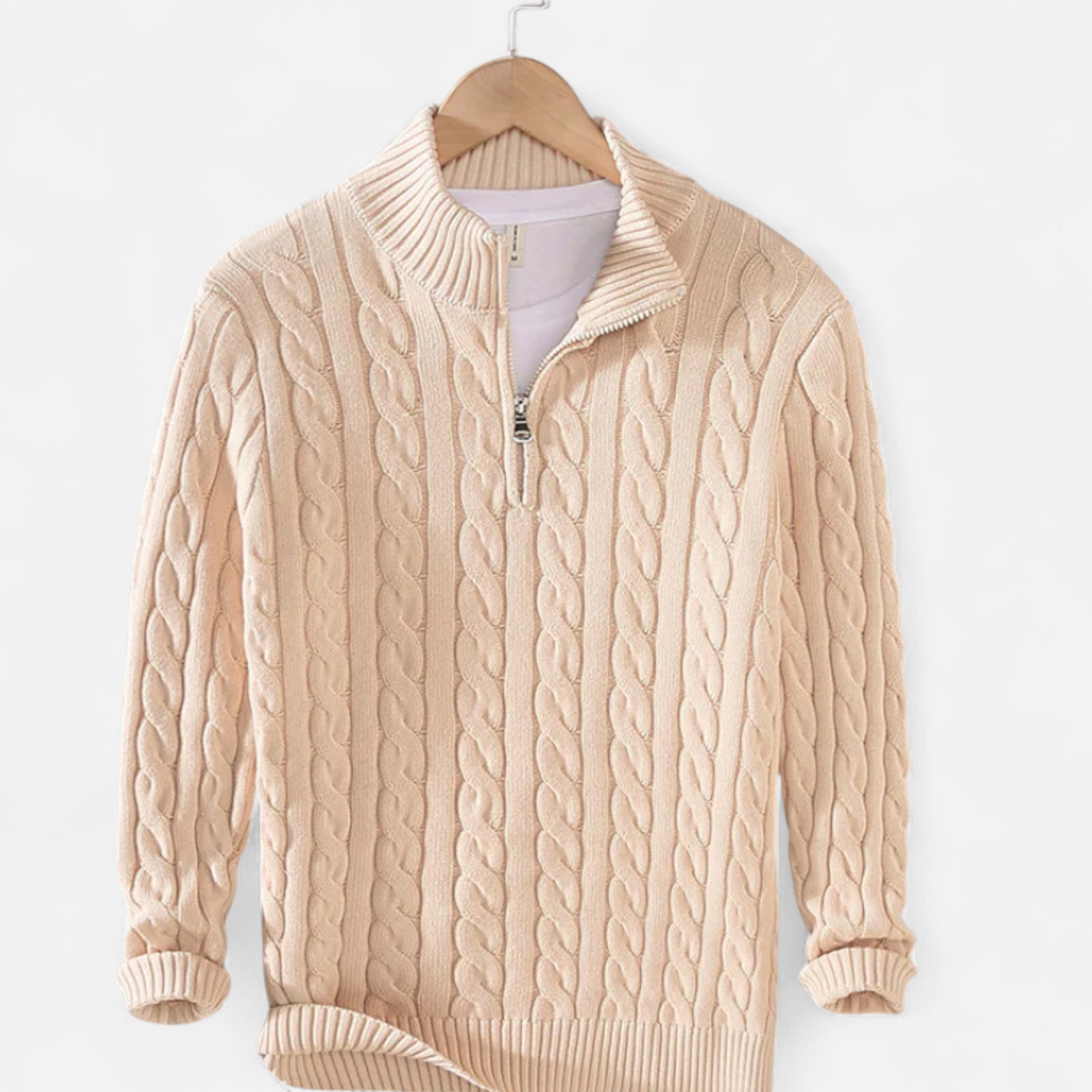 Monorez | Men’s Heritage Wave-Knit Half-Zip Sweater