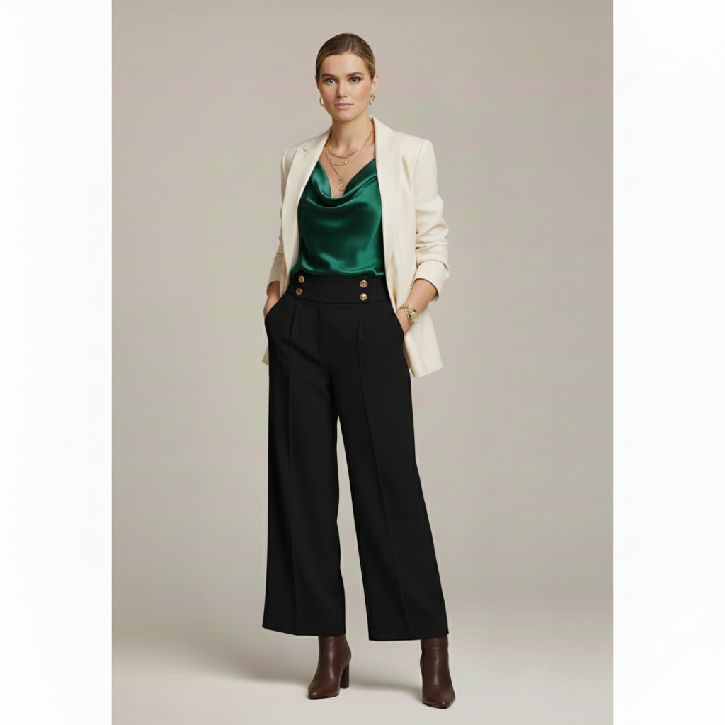 Monorez - Comfortable High-Waist Relaxed Fit Pants
