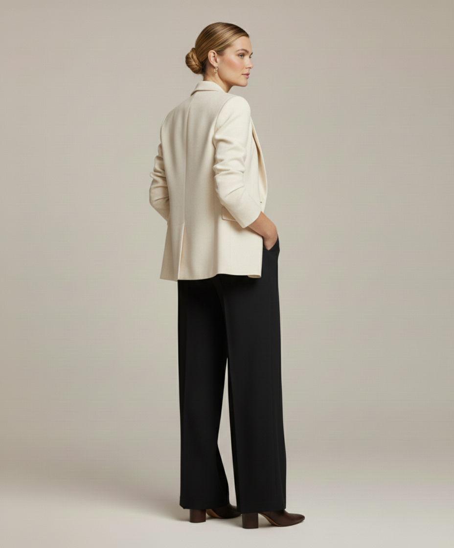 Monorez - Elegant High-Waist Loose Fit Pants with Side Pockets