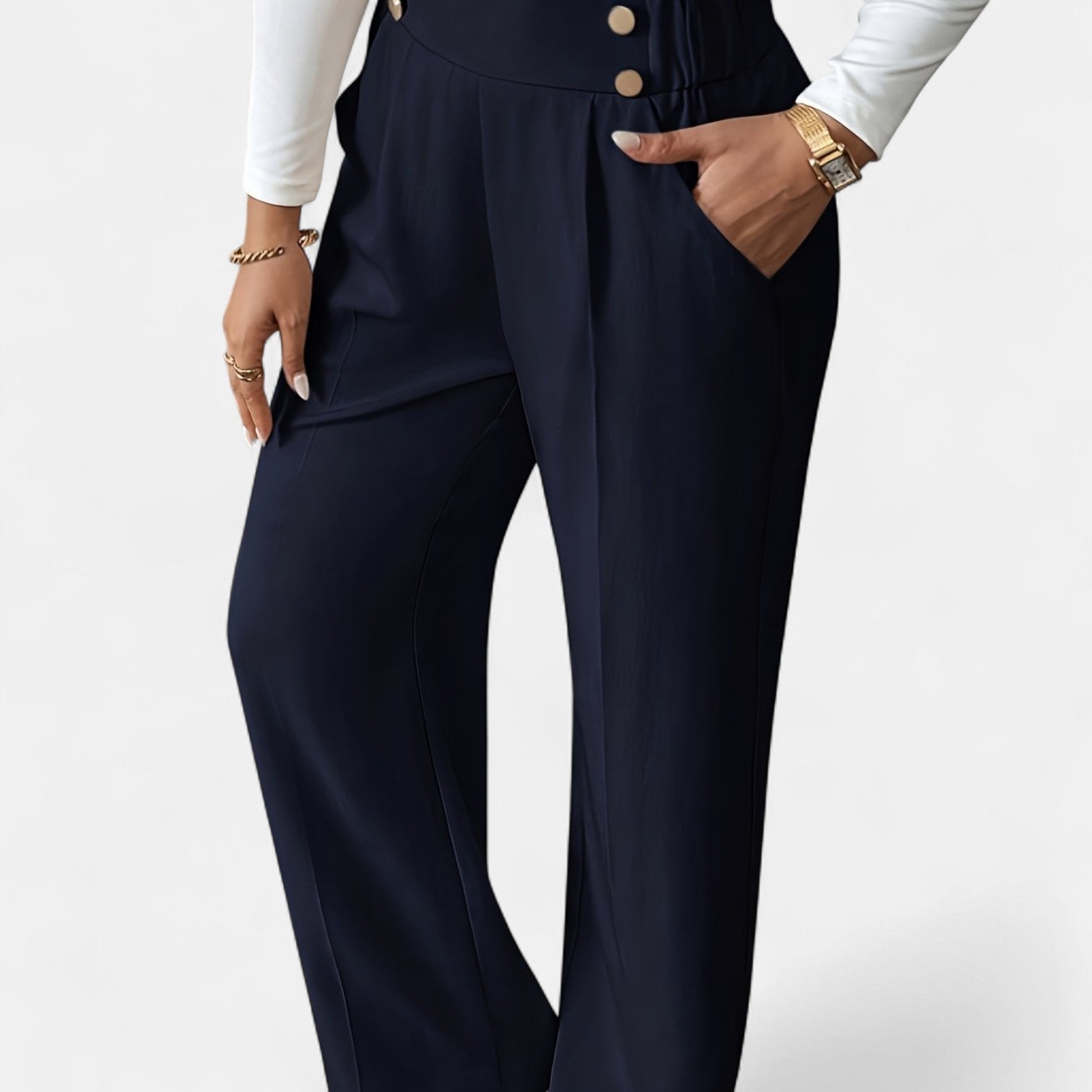 Monorez - Comfortable High-Waist Relaxed Fit Pants