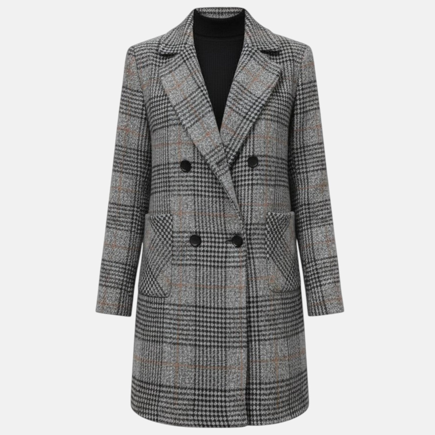 Monorez – Stylish Plaid Elegant Overcoat