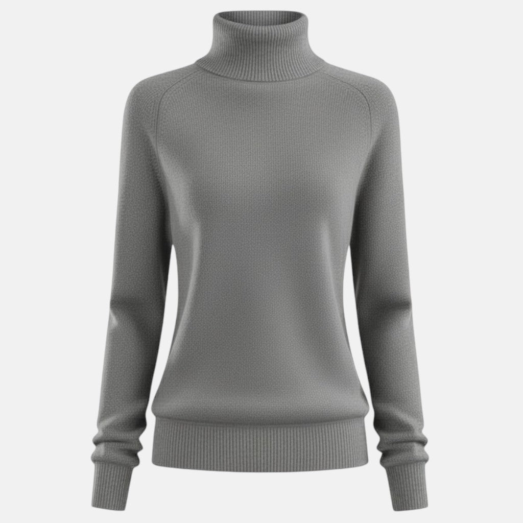 Monorez - Cozy Solid Turtle Neck Long Sleeve Sweater