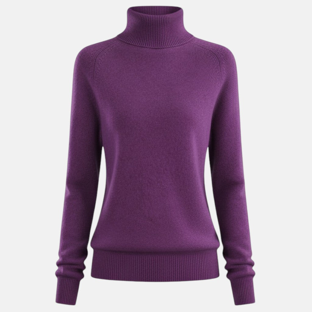 Monorez - Cozy Solid Turtle Neck Long Sleeve Sweater