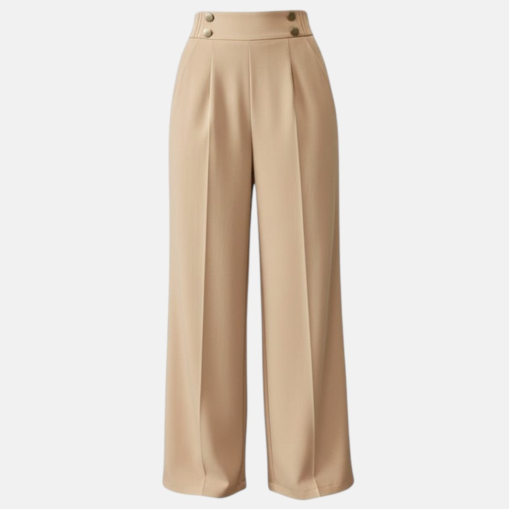 Monorez - Comfortable High-Waist Relaxed Fit Pants