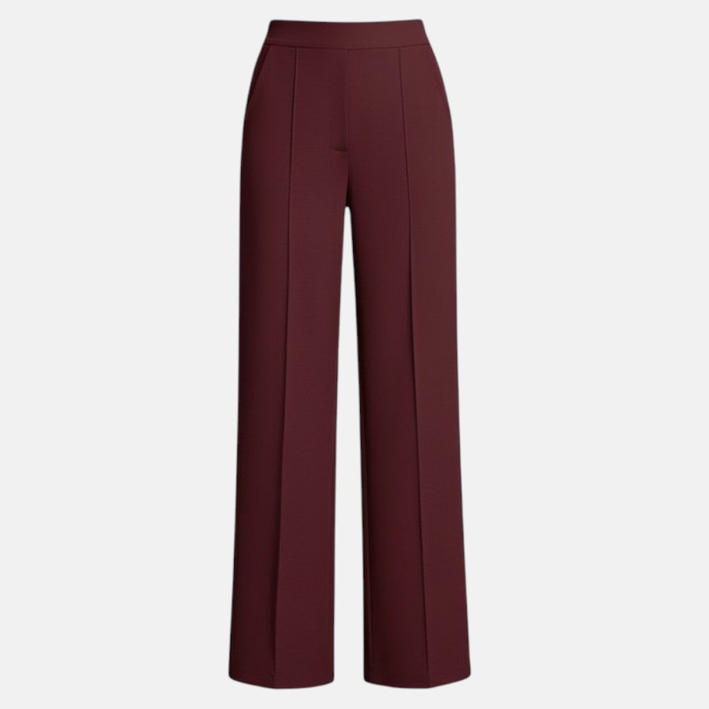 Monorez - Elegant High-Waist Loose Fit Pants with Side Pockets