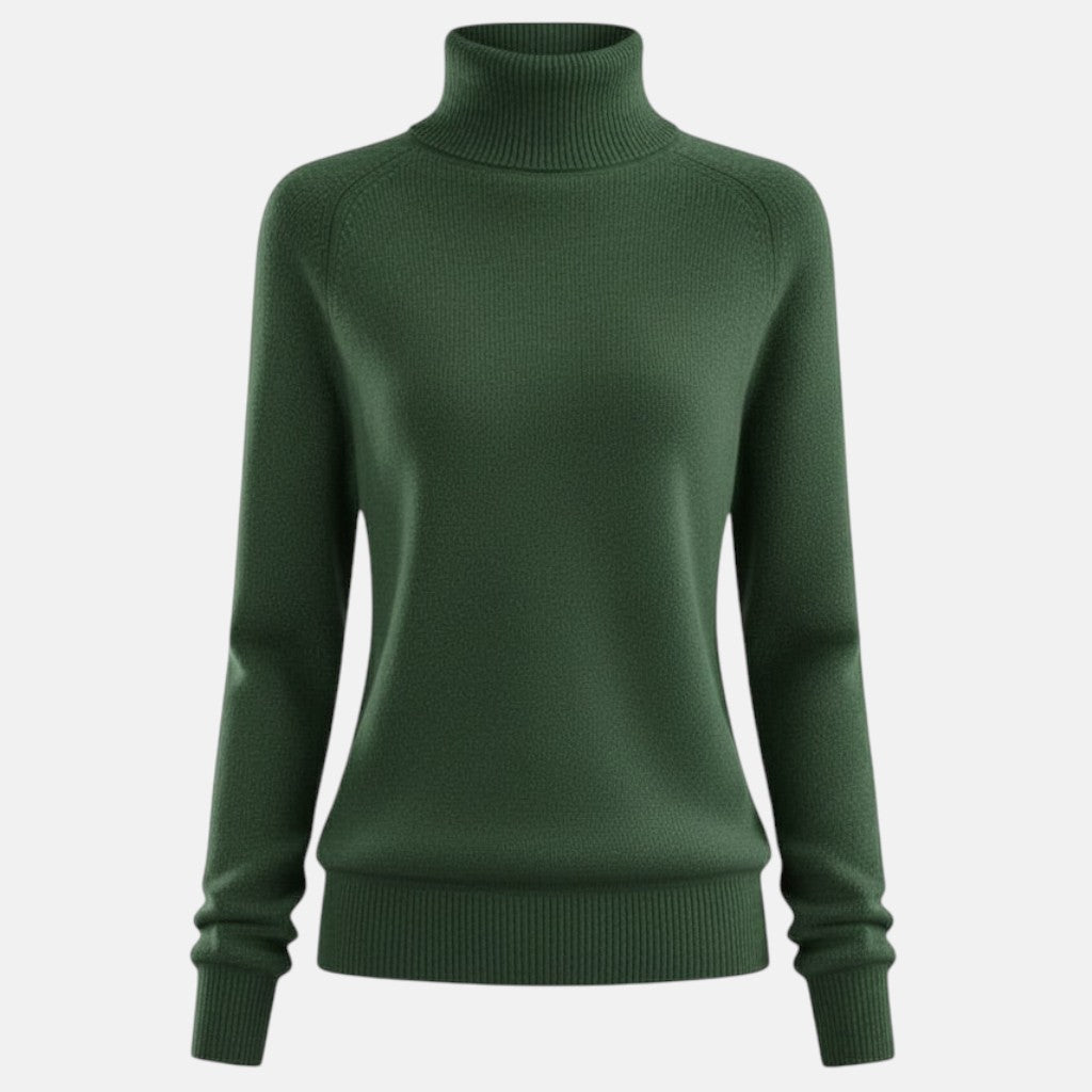 Monorez - Cozy Solid Turtle Neck Long Sleeve Sweater