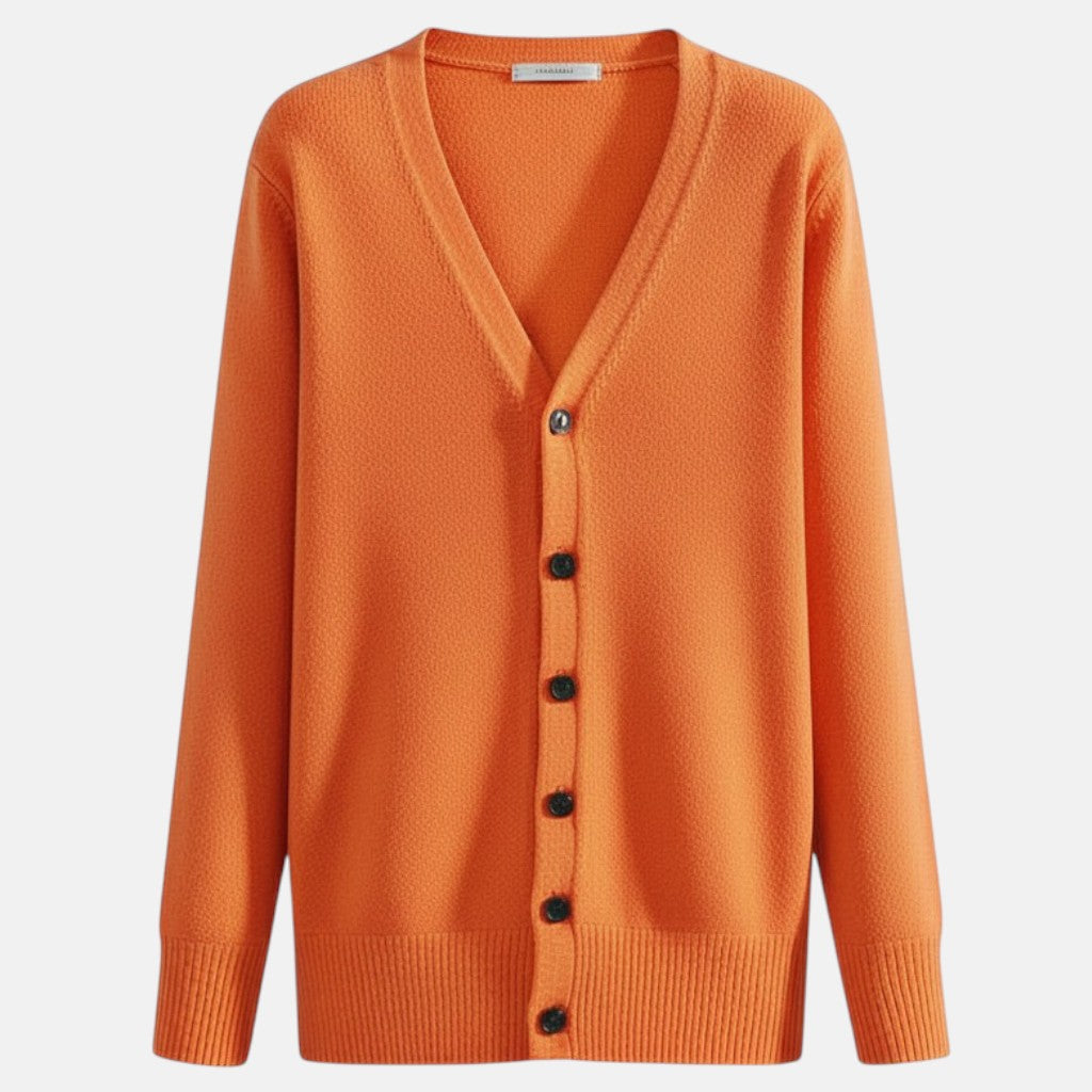 Monorez - Chic Casual V-Neck Button-Up Cardigan