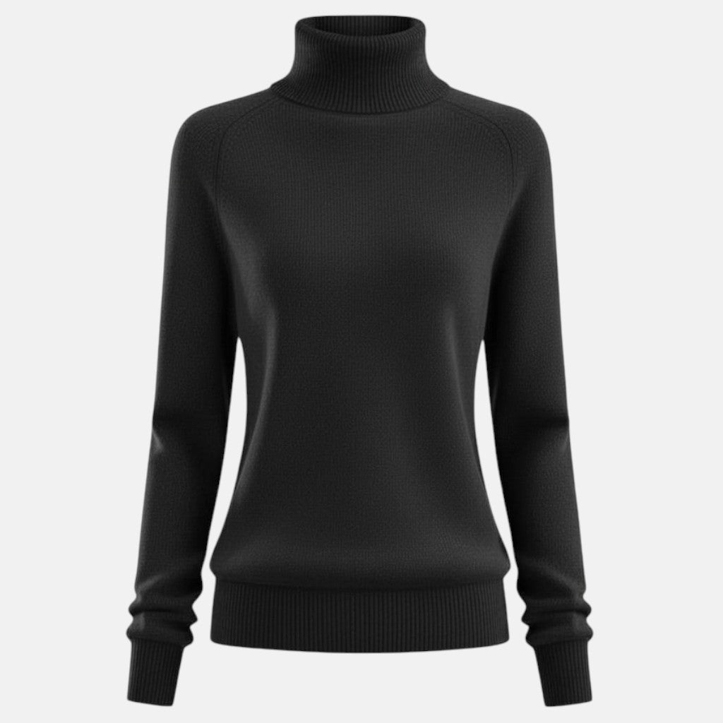 Monorez - Cozy Solid Turtle Neck Long Sleeve Sweater