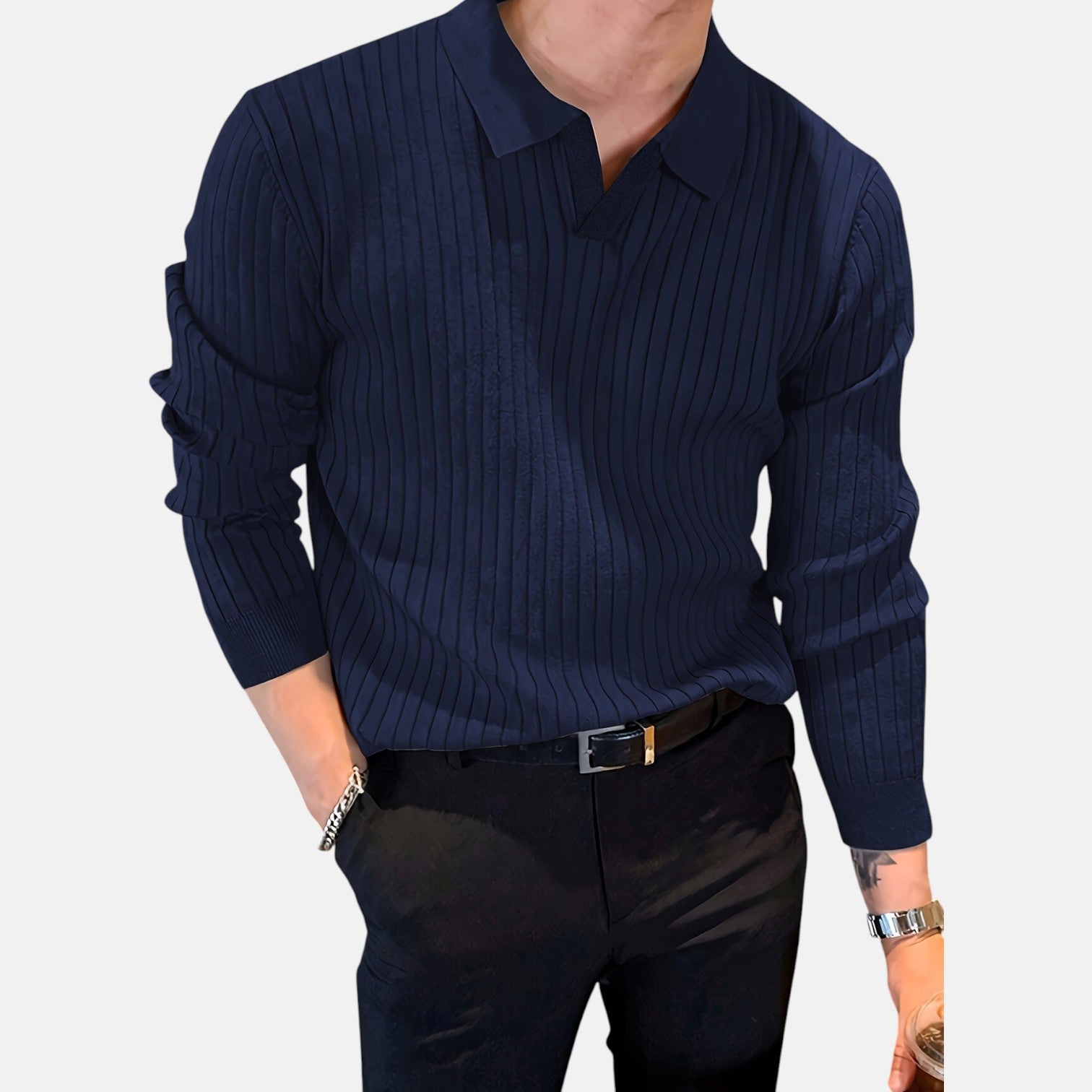 Monorez - Premium V-Neck Long Sleeve Sweater