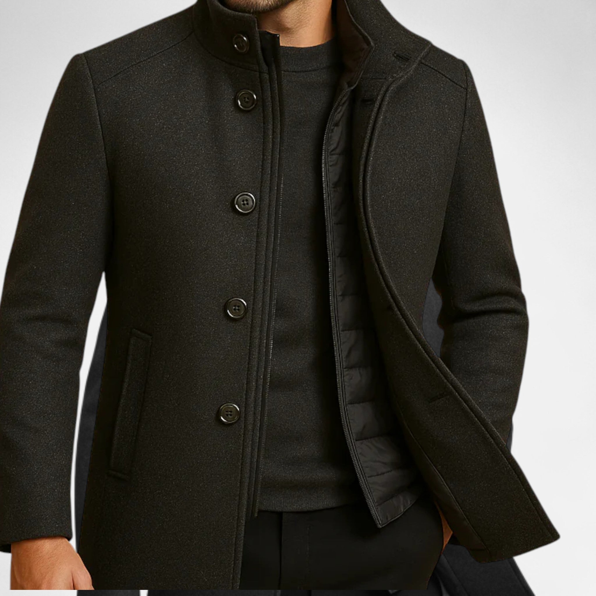 Monorez | Men’s Premium High Collar Wool Coat